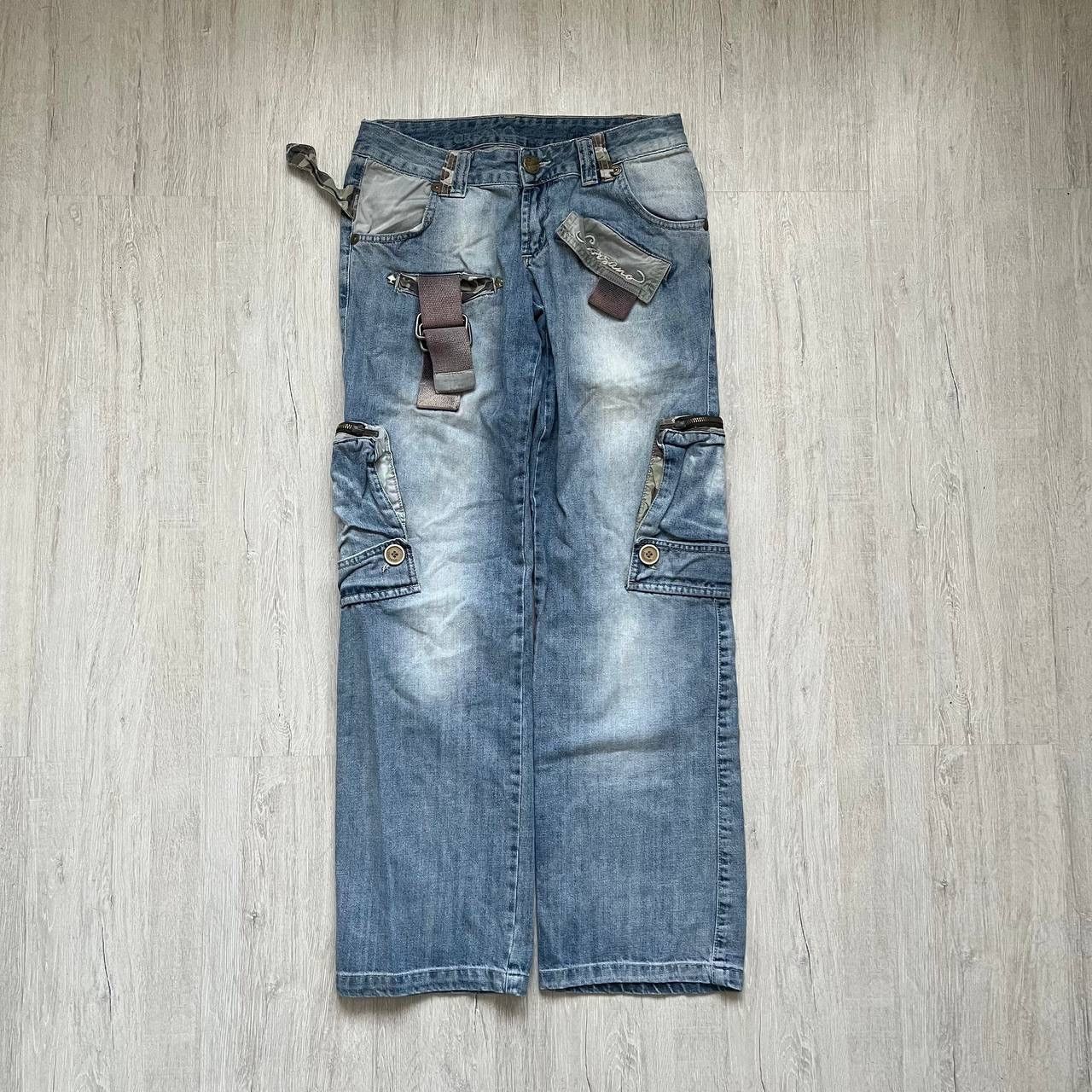 image of Avant Garde x Hysteric Glamour Amazing Bondage Multipocket Cargo Denim Jeans in Blue, Women's (Size