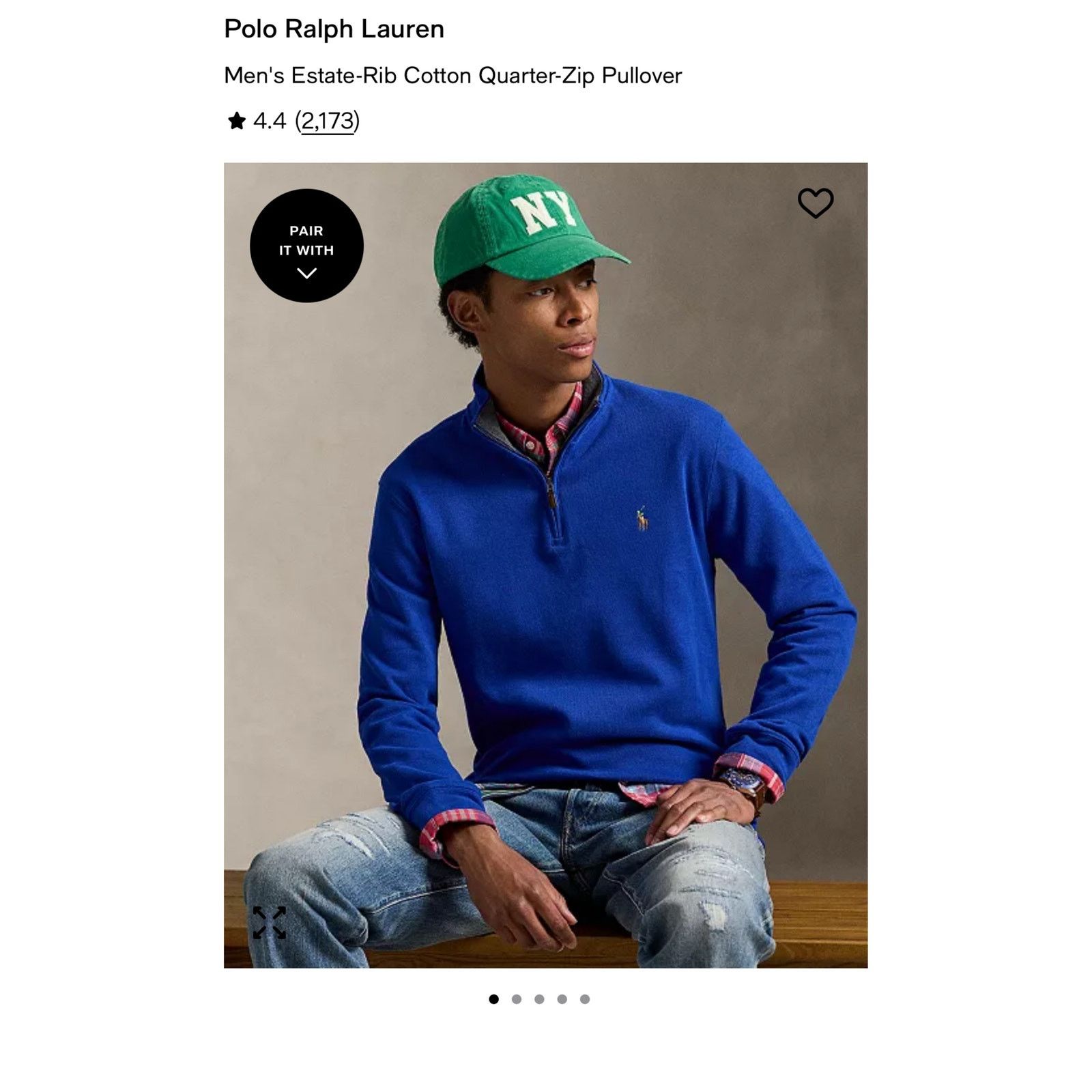 Polo Ralph Lauren Polo Ralph Lauren Men's Sz L Estate-Rib Cotton Quarter-Zip Size US L / EU 52-54 / 3 - 1 Thumbnail