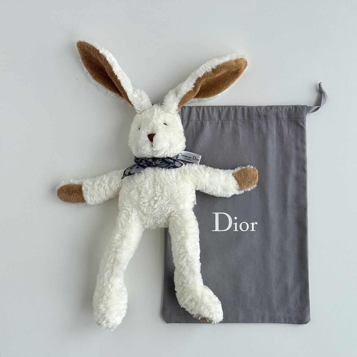 Christian Dior Monsieur × Dior × Vintage Dior 2001 Bunny Rabbit White Toy with Monogram Scarf Size ONE SIZE - 1 Thumbnail