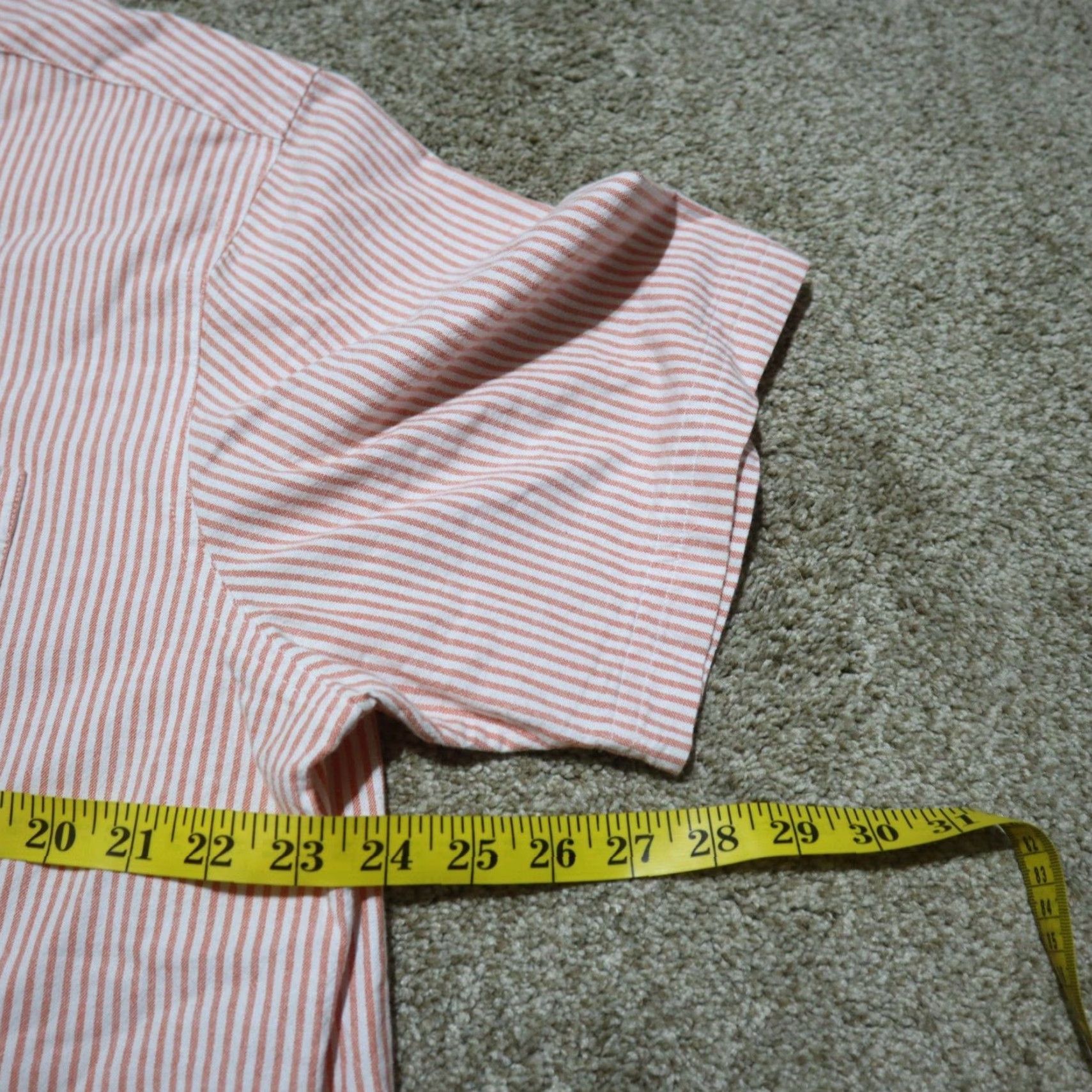 Vintage Saddlebred Shirt Orange Stripes Button Up Short Sleeve Men's XL Extra Large Size US XL / EU 56 / 4 - 5 Thumbnail