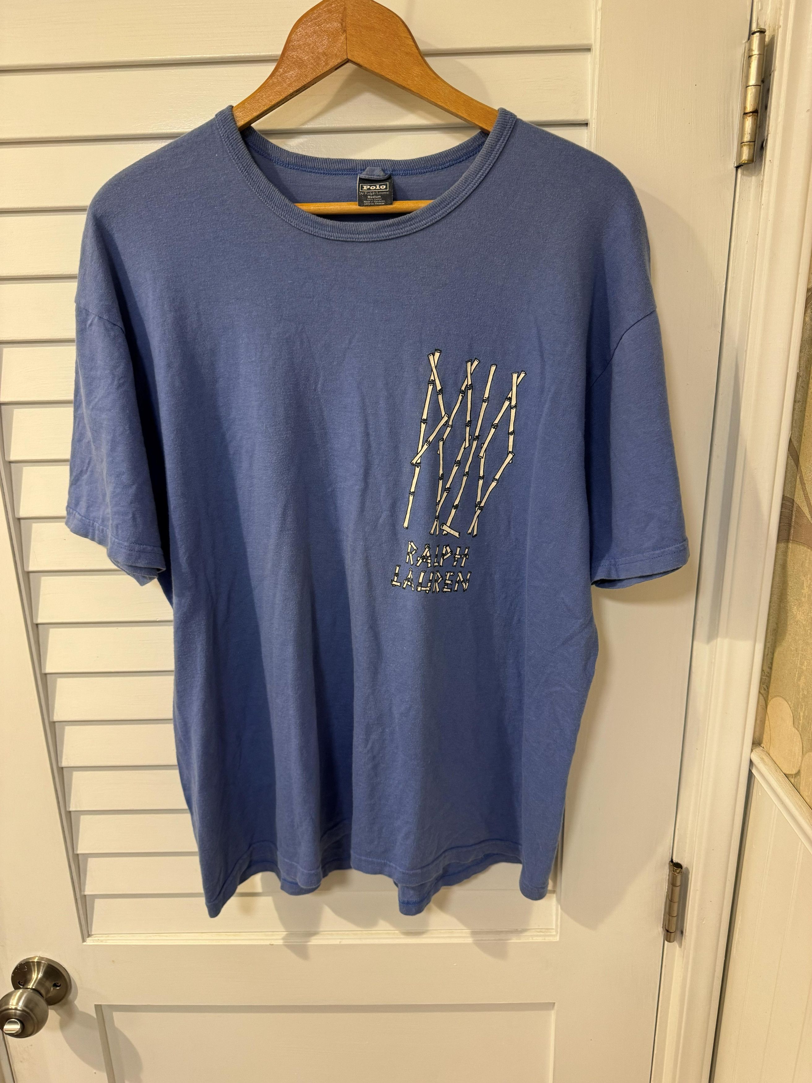 Polo Ralph Lauren Vintage Polo Ralph Lauren Bamboo Logo T-Shirt Blue Medium Size US M / EU 48-50 / 2 - 1 Thumbnail