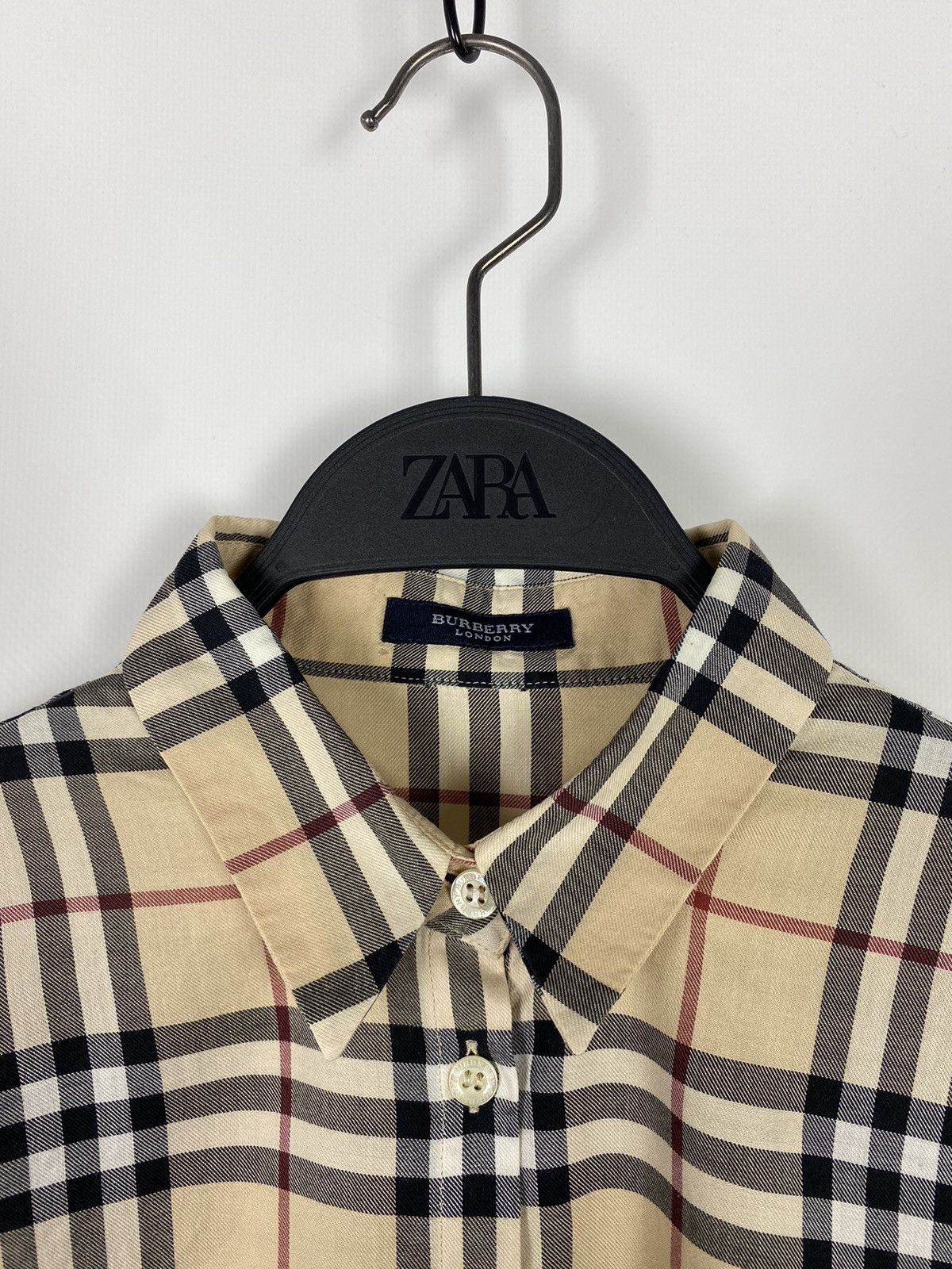 Burberry 1990s Vintage Burberry London Nova Check 3/4 Button Up Shirt Size L / US 10 / IT 46 - 5 Thumbnail