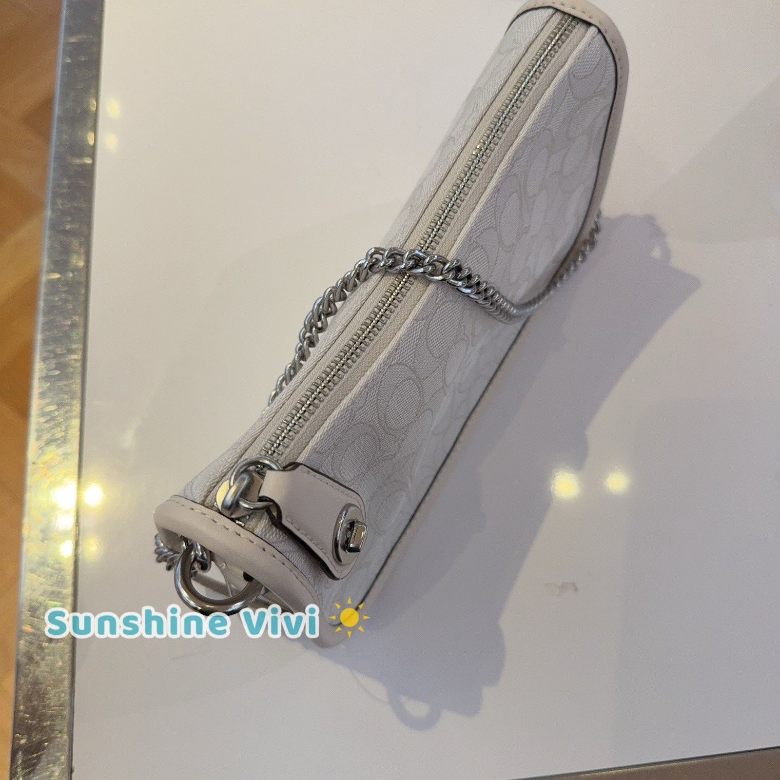 Coach NWT Coach Swinger CAM48 Silver/Cloud Chalk Bag Size ONE SIZE - 3 Thumbnail