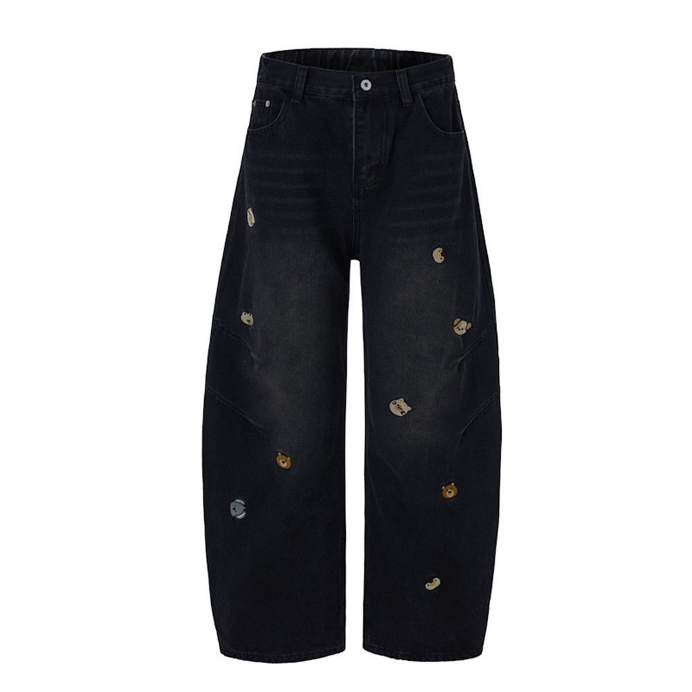 Jean Men's punk cartoon embroidered vintage distressed jeans Size US 32 / EU 48 - 4 Thumbnail