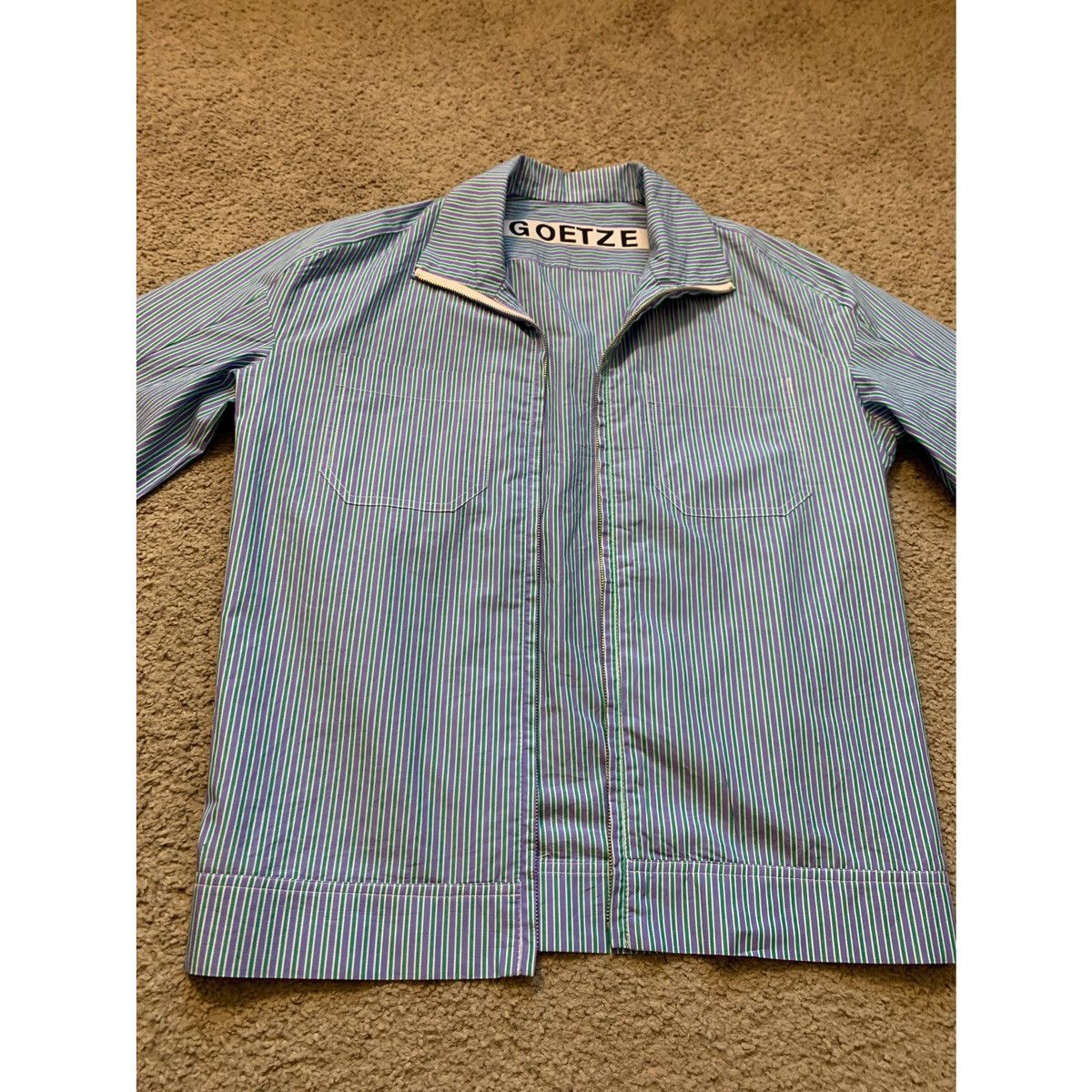 GOETZE GOETZE PLEATED CROPPED STRIPE SHIRT JACKET Size US S / EU 44-46 / 1 - 13 Thumbnail