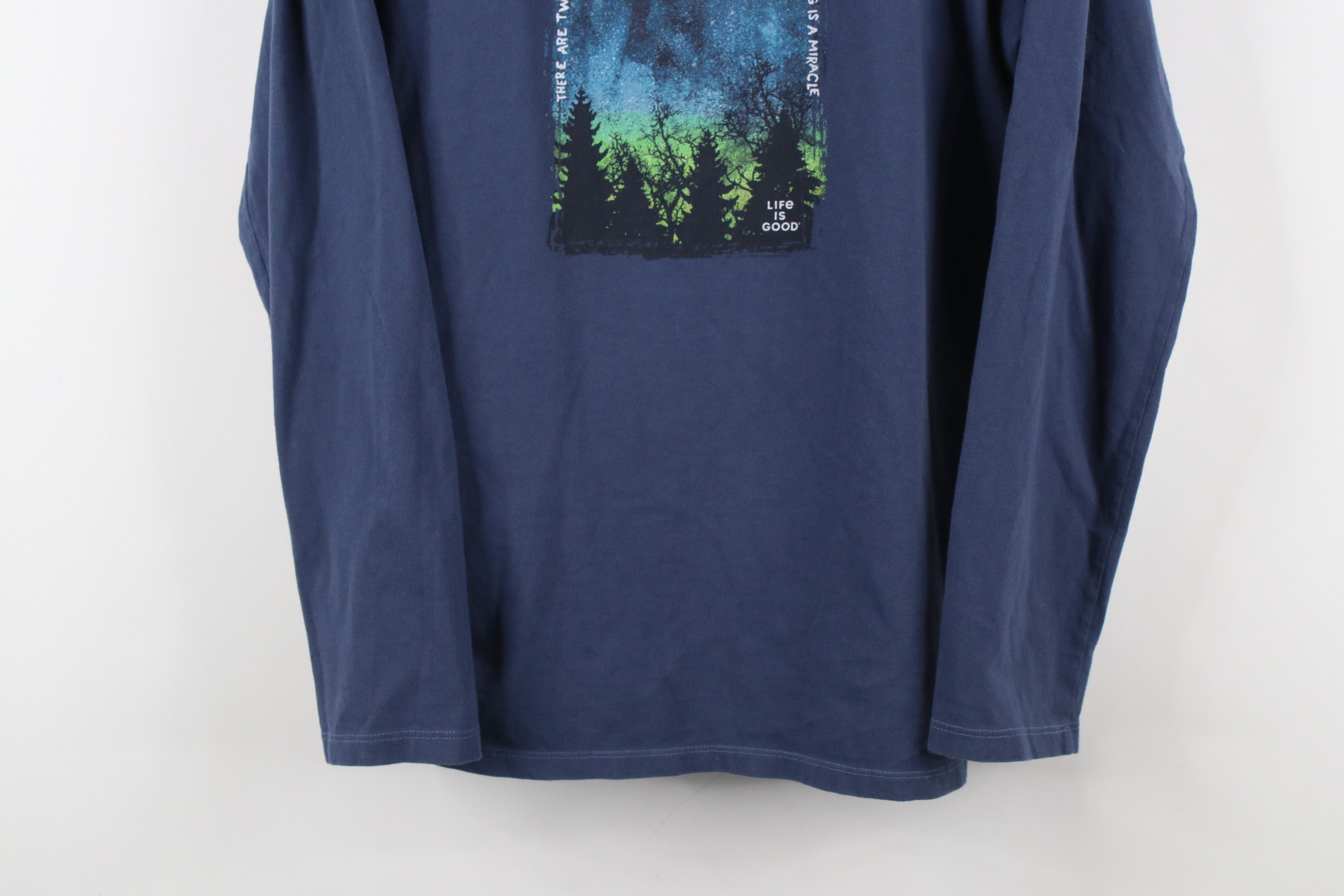 Life is Good × Vintage Life Is Good Spell Out Nature Tree Aurora Borealis T-Shirt Size L / US 10 / IT 46 - 3 Thumbnail