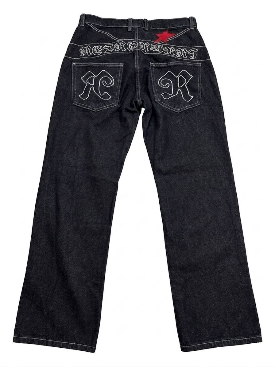 Other Retro Ravi Y2K Baggy Star Jeans Black Denim Streetwear Size US 30 / EU 46 - 1 Thumbnail