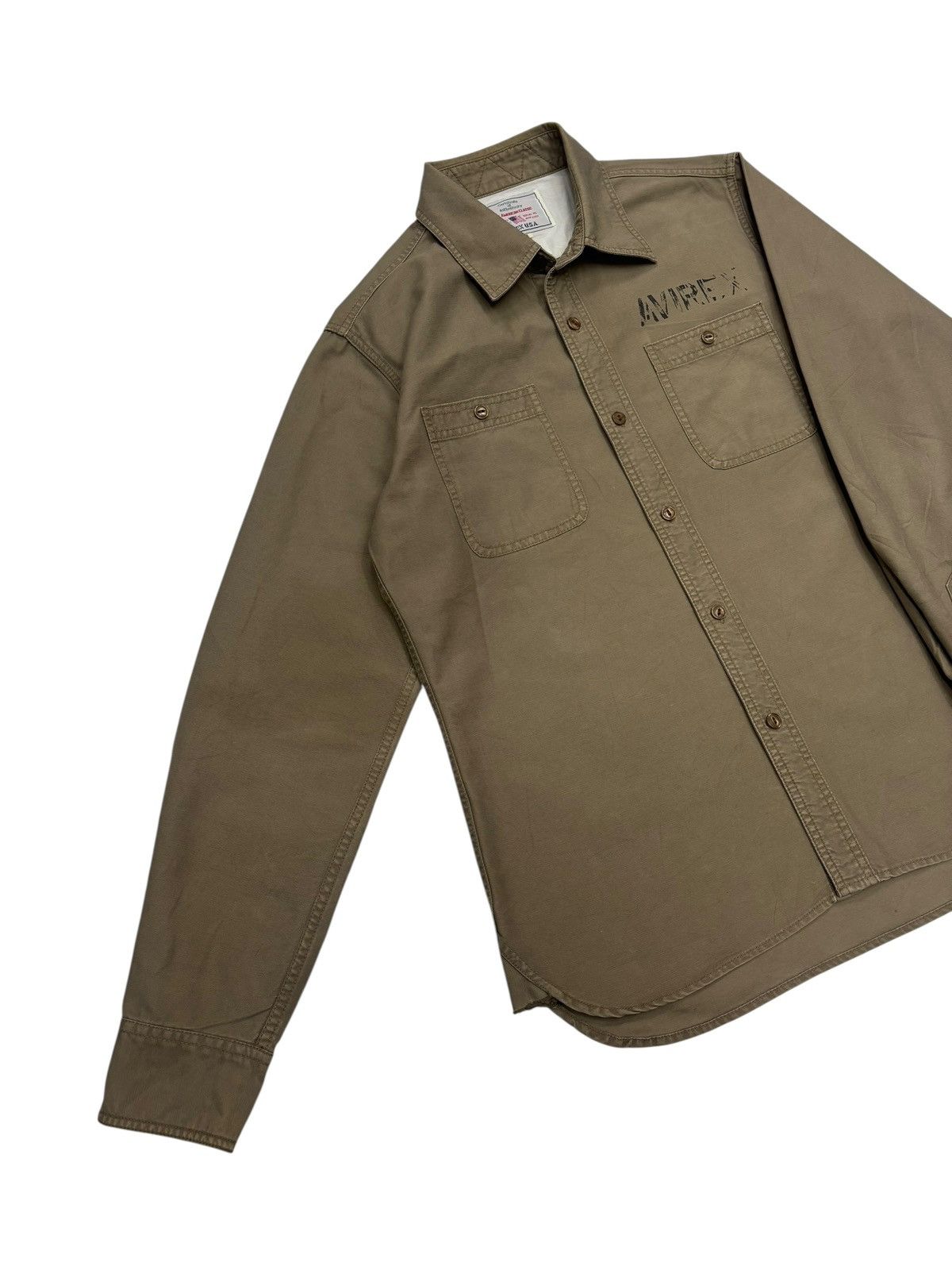 Aero Leathers AVIREX NO WAR🔥LOVE PEACE MILITARY BUTTON SHIRT Size US M / EU 48-50 / 2 - 10 Thumbnail