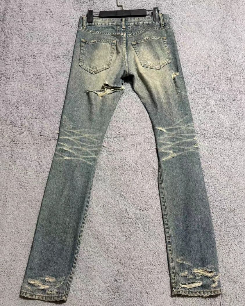 Yves Saint Laurent Saint Laruent13fw First Year Show Erosive and Damaged Blue Size US 29 - 3 Thumbnail