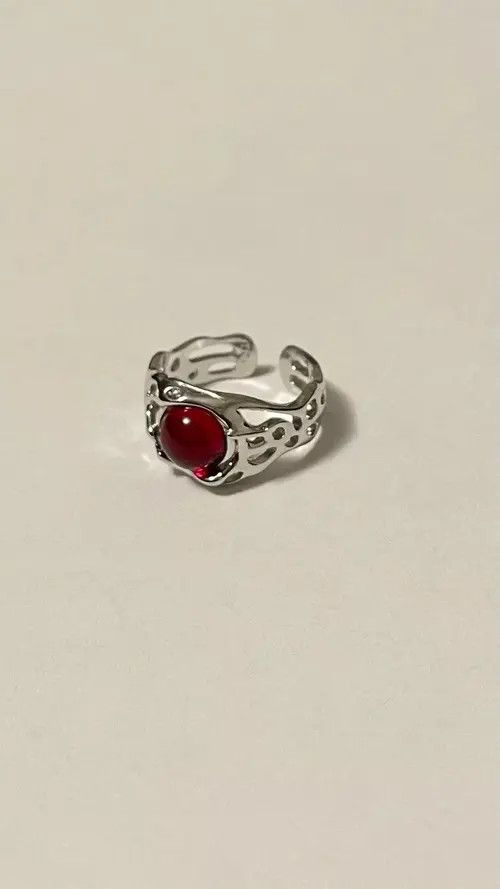 Handmade × Jewelry Electro Ring Crystal Stone Silver Abstract Star Pop Fantasy Size ONE SIZE - 3 Thumbnail