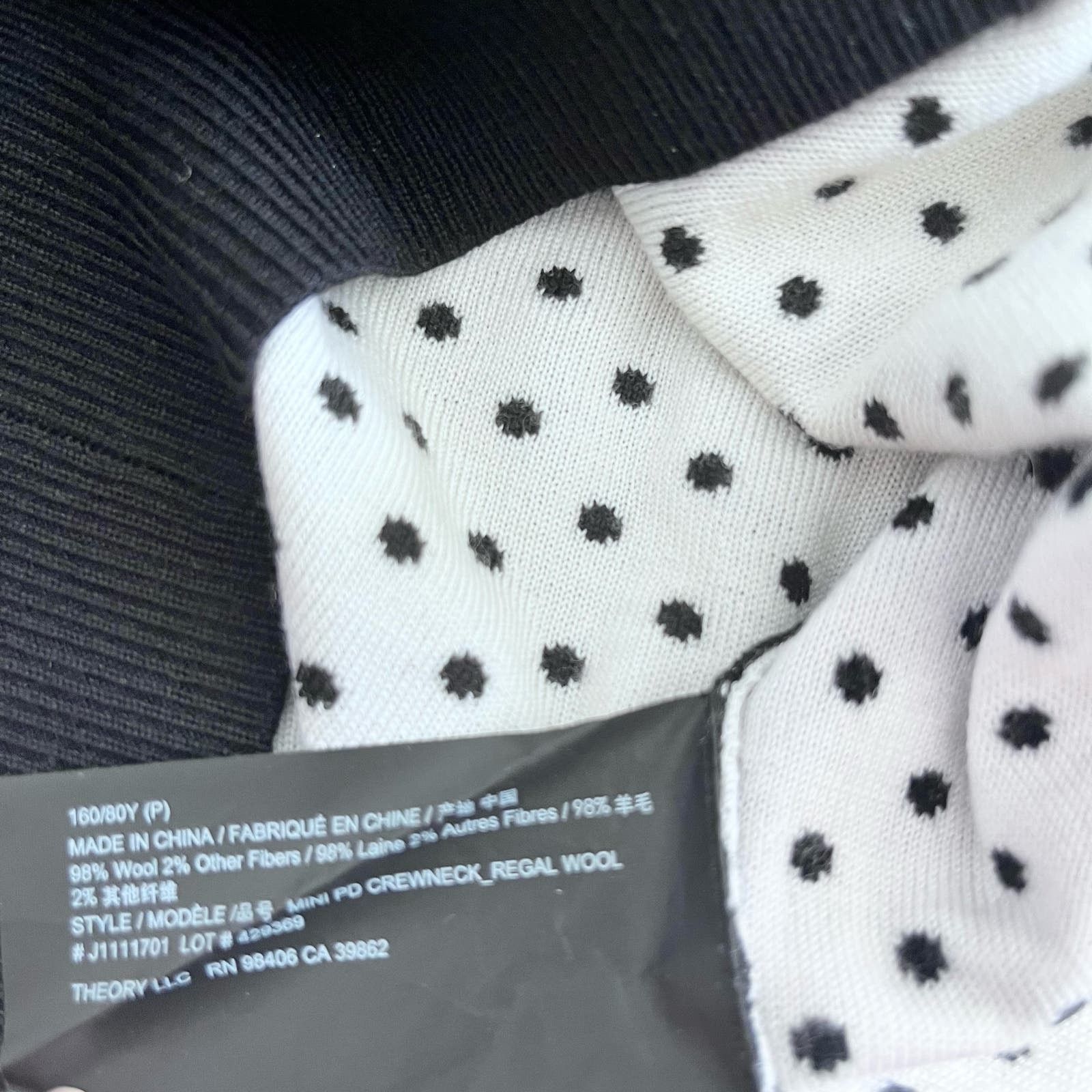 Theory Theory Mini Polka Dot Black Ecru Regal Wool Sweater Size S / US 4 / IT 40 - 5 Thumbnail