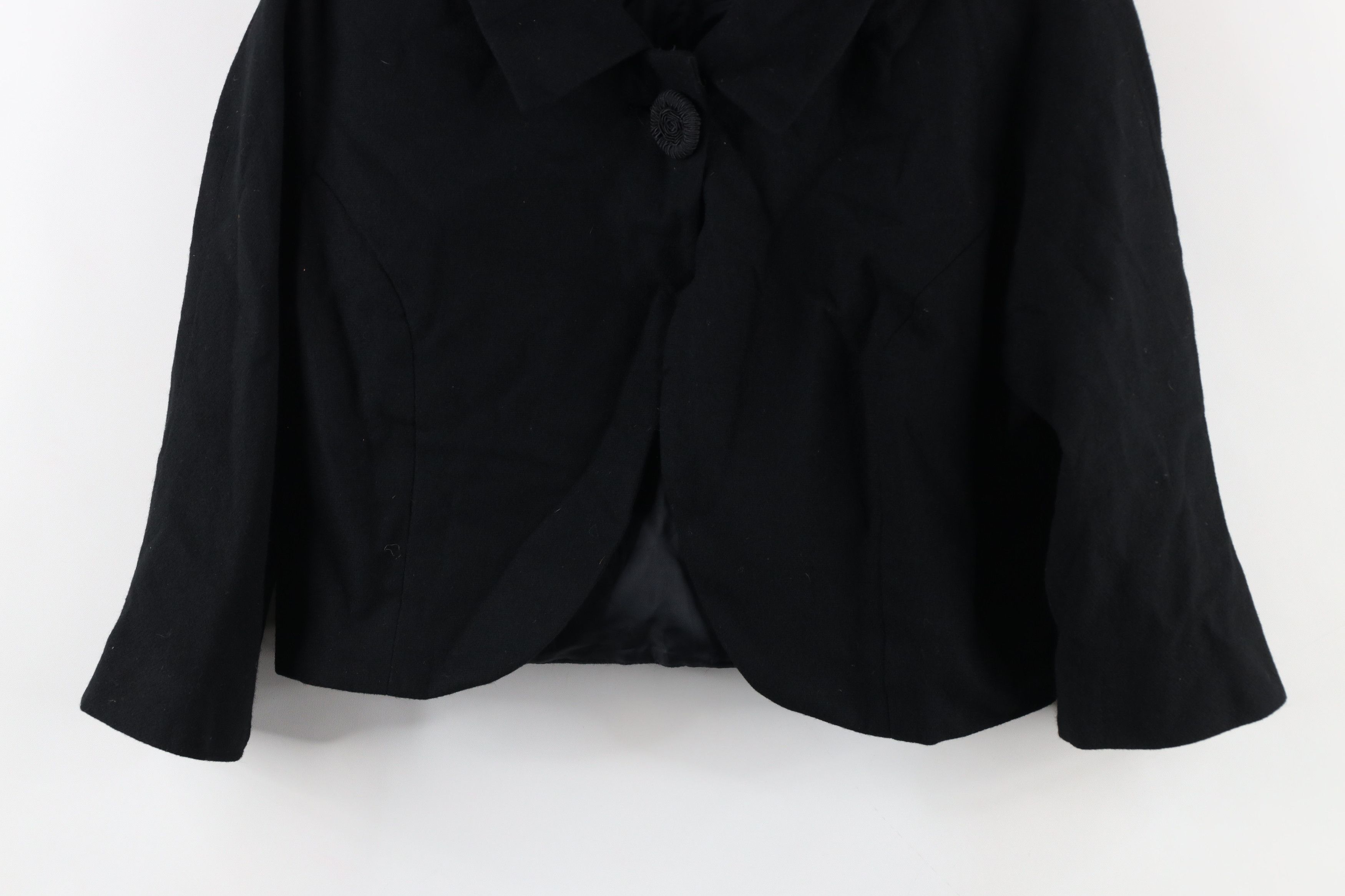 Vintage Vintage 50s Rockabilly Button Wool Cropped Blazer Jacket USA Size XXL / US 16-18 / IT 52-54 - 3 Thumbnail