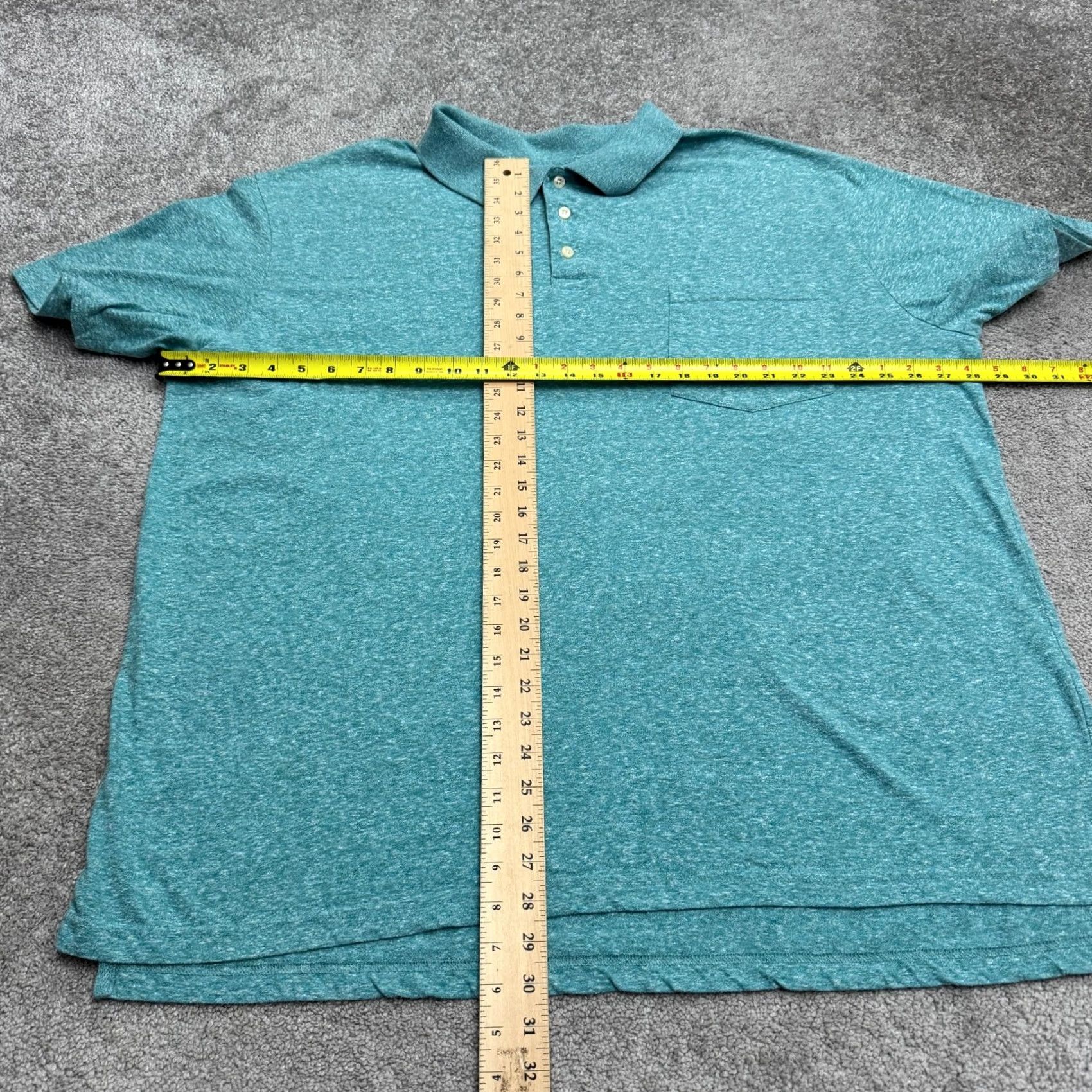 Vintage The Foundry Supply Co Polo Shirt Mens 3XL Teal Green Heather Short Sleeve Pocket Size US XXL / EU 58 / 5 - 5 Thumbnail