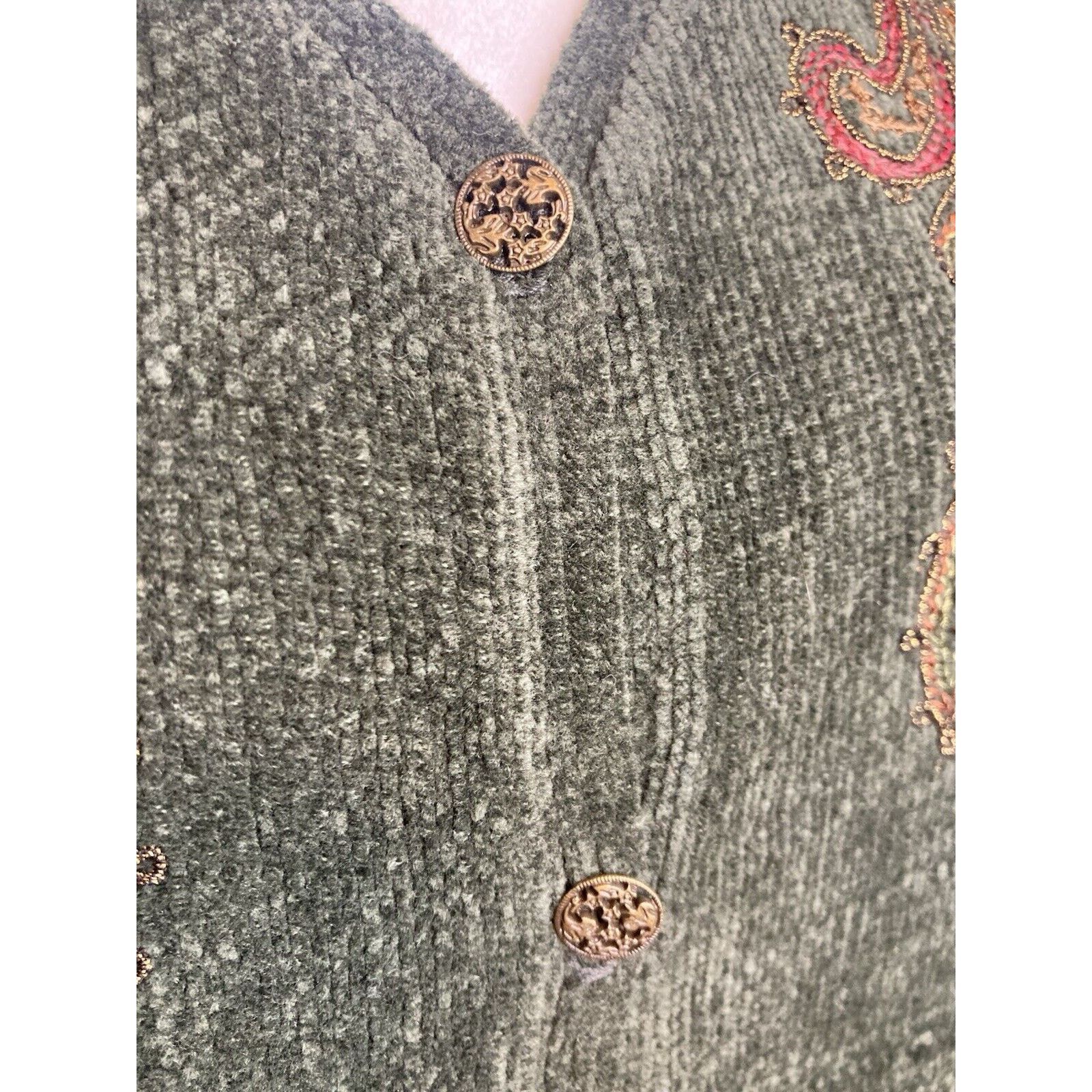 Other VTG Koret Sweater Vest L Cottage Grandma Button Embroidered Size L / US 10 / IT 46 - 7 Thumbnail