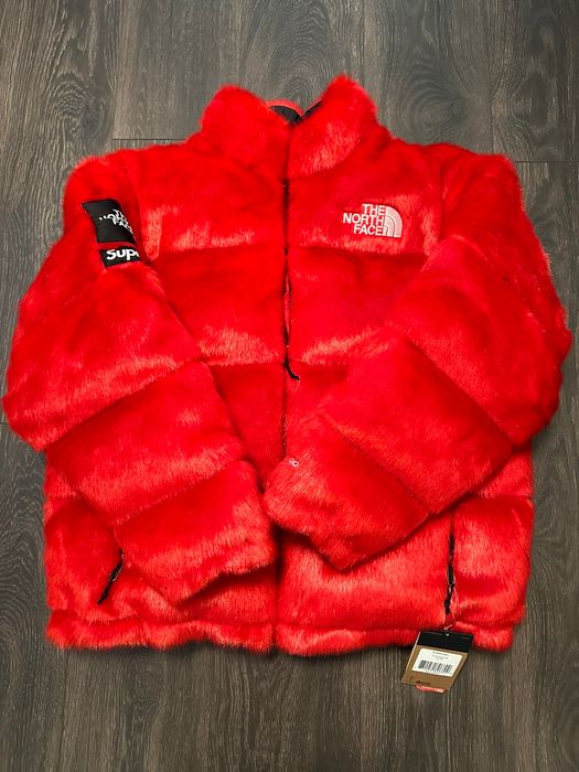 Supreme Supreme x The North Face Faux Fur Nuptse Jacket “Red