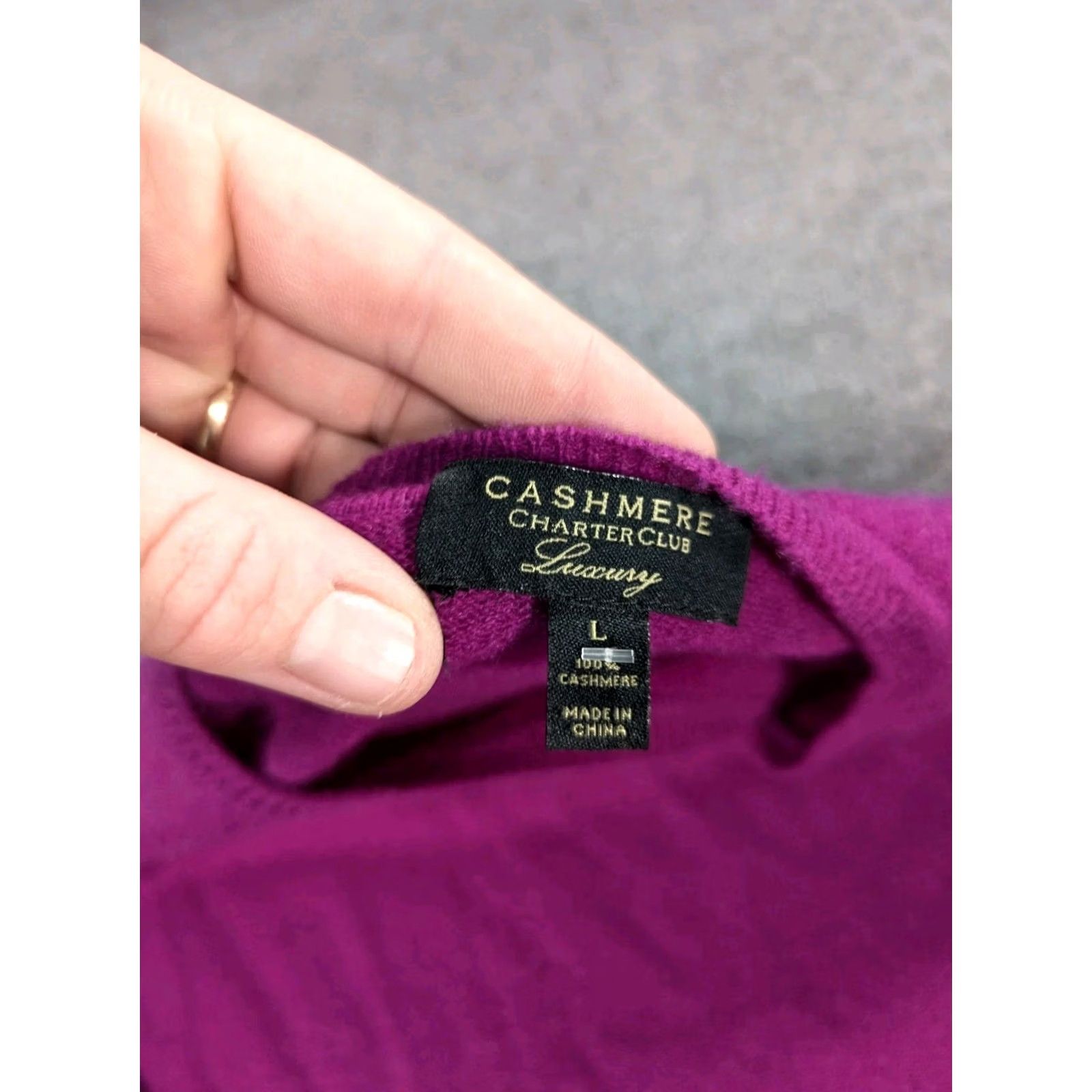 Charter Club Charter Club Luxury Cashmere Crewneck Sweater Purple Womens Size Large Size L / US 10 / IT 46 - 2 Thumbnail
