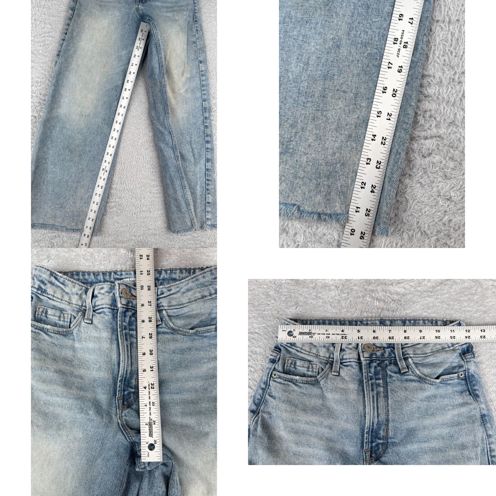 Old Navy Old Navy Wide Leg Jeans Womens 2 Blue Denim High Rise Crop 26x28 Distressed Cotton Size 26" / US 2 / IT 38 - 8 Thumbnail