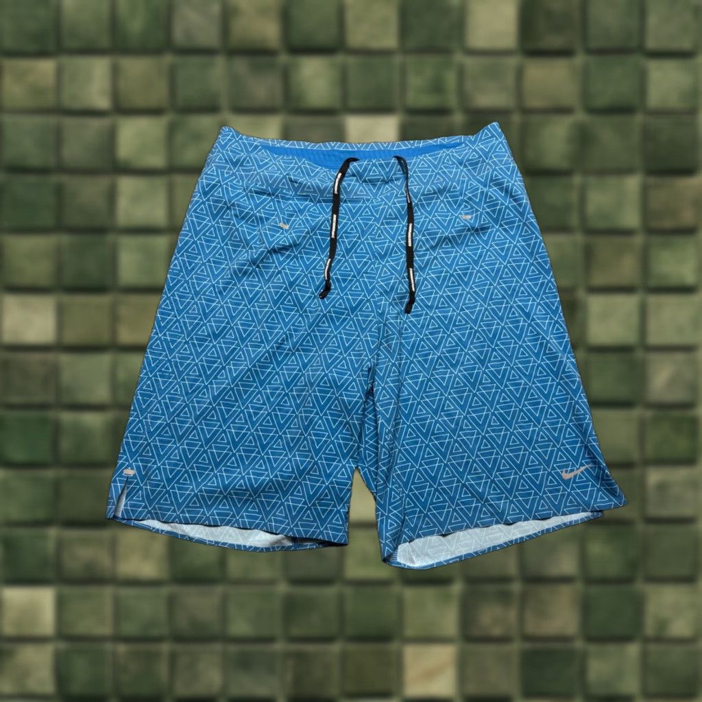 Nike Nike Running Shorts Mens 30 Blue Instinct Print Lightweight Dri-Fit 612165 Size US 31 - 1 Thumbnail