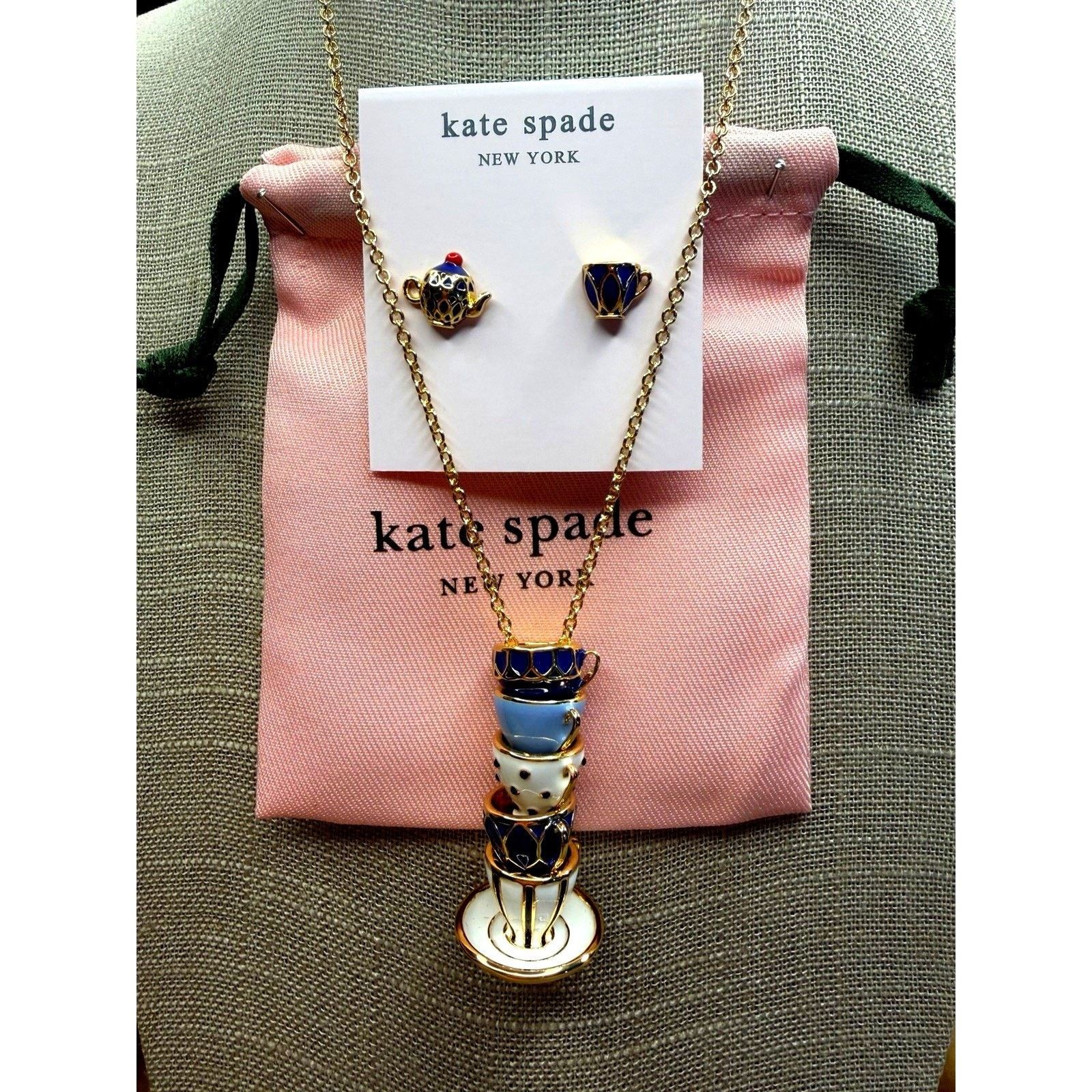 Kate Spade Kate Spade NY Tea Time Necklace Earrings Set Teacup Teapot Size ONE SIZE - 2 Thumbnail