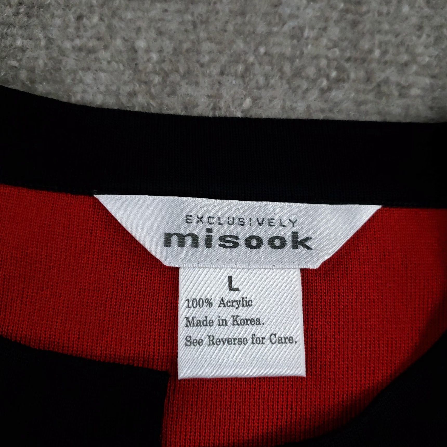 Vintage Misook Sweater Womens Large Red Black Long Open Front Cardigan Jacket Knit Size L / US 10 / IT 46 - 6 Thumbnail