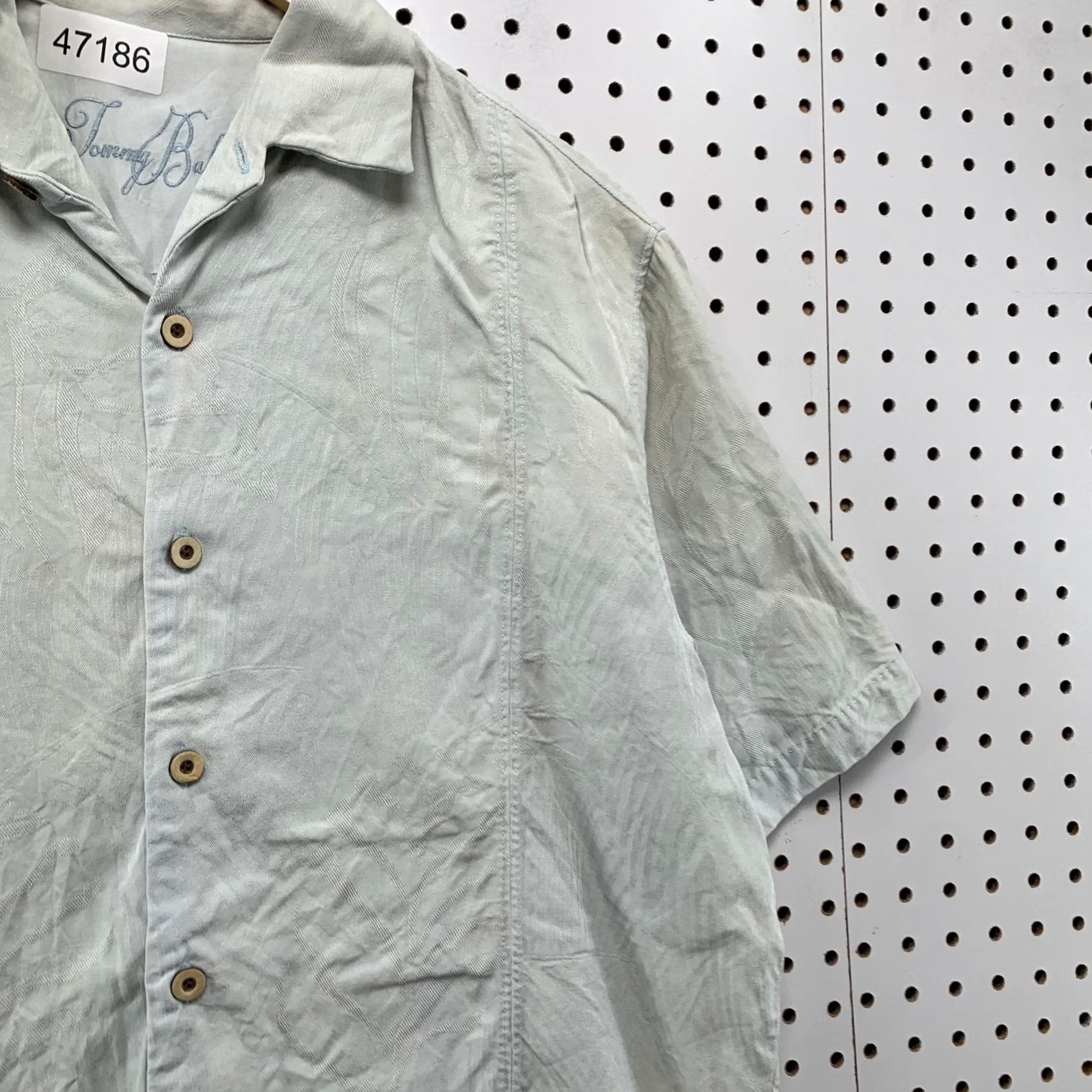 Tommy Bahama Tommy Bahama Shirt Mens Medium Light Blue Embroidered Eagle 100% Silk Button Size US M / EU 48-50 / 2 - 7 Thumbnail