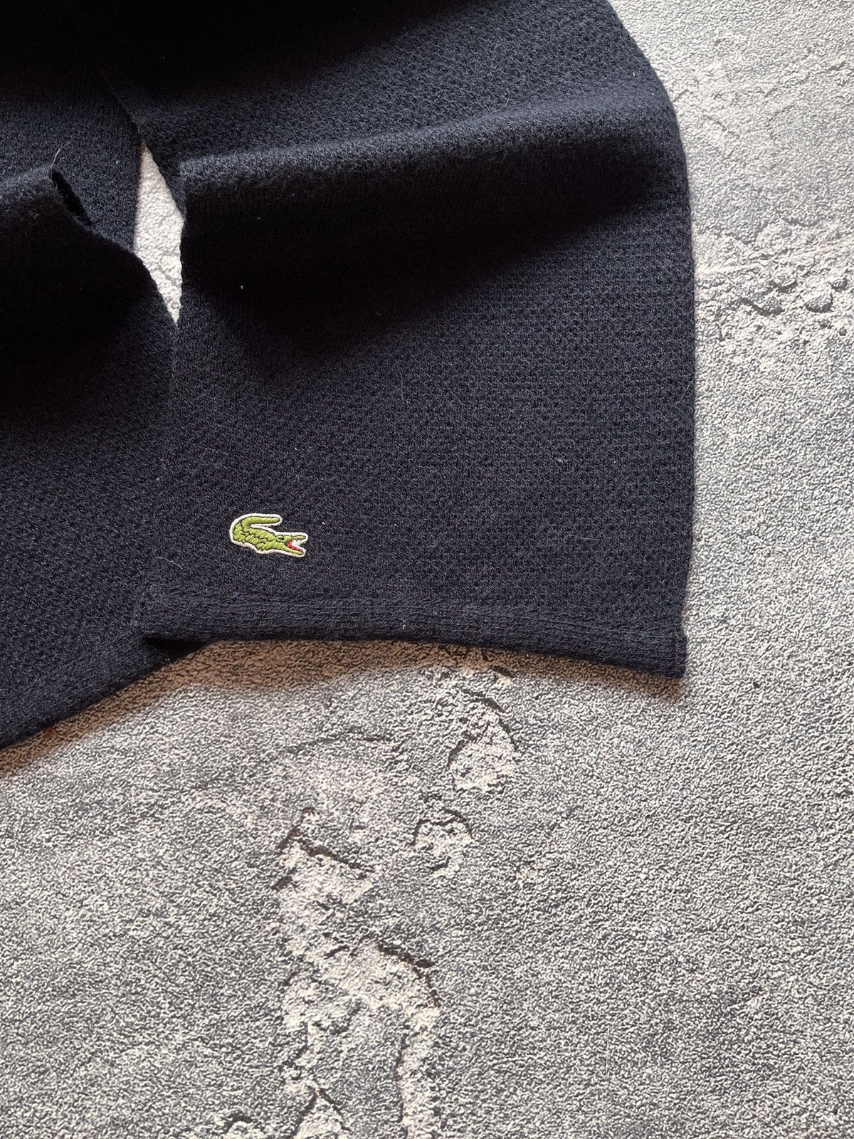 Japanese Brand × Lacoste Lacoste Scarves Wool 90s Scarf Navy Designer Size ONE SIZE - 3 Thumbnail