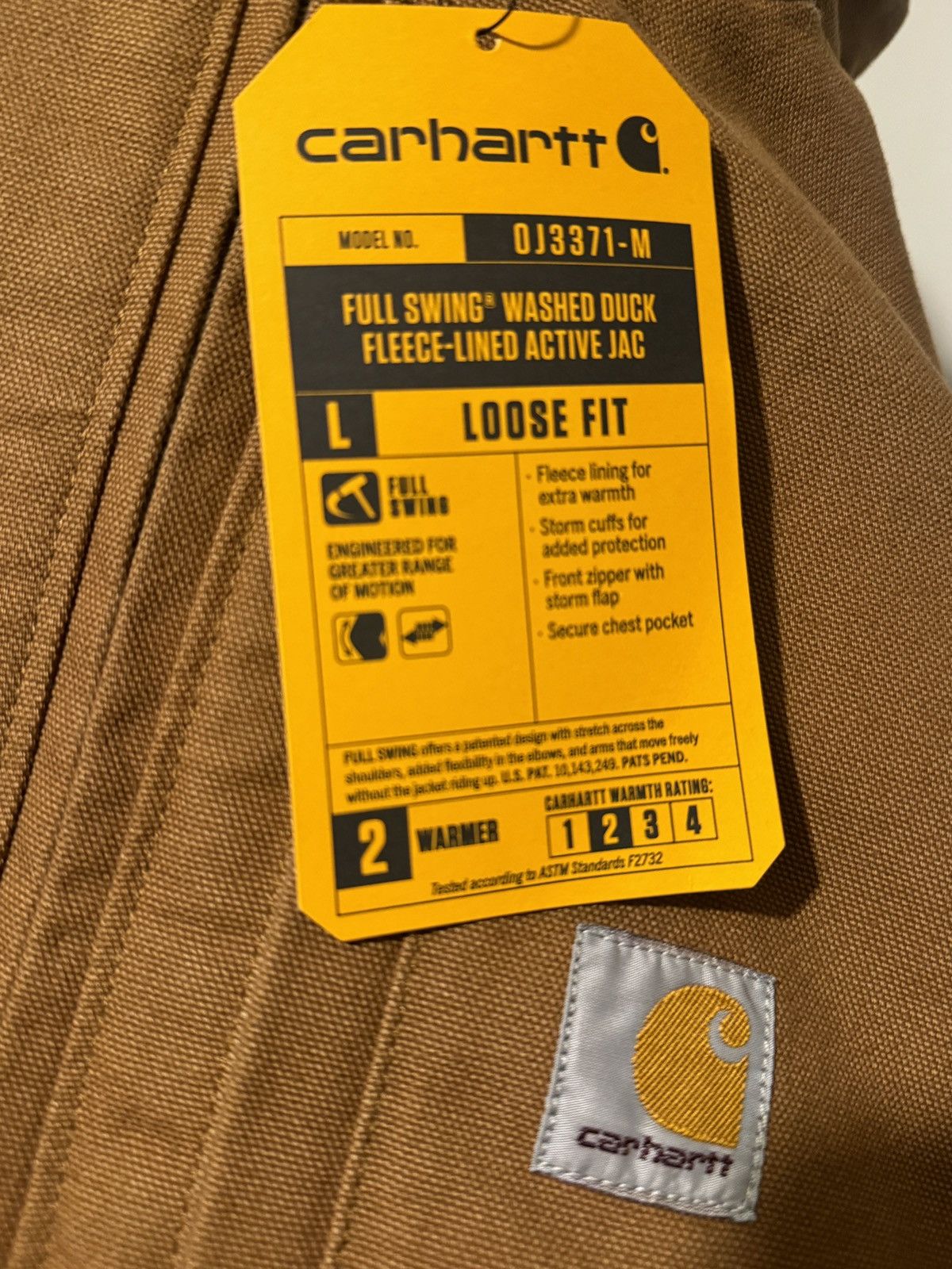 Carhartt Carhartt Full Swing washed duck fleece lined active jacket Size US L / EU 52-54 / 3 - 6 Thumbnail