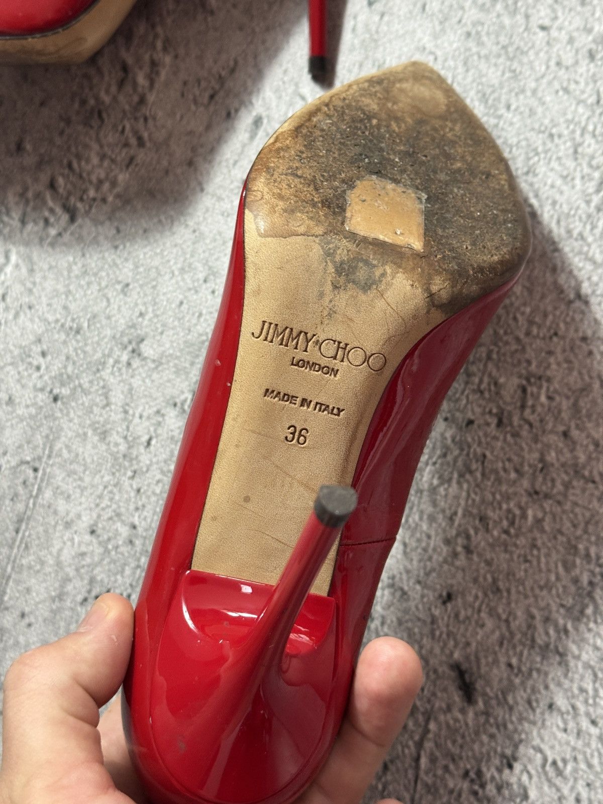 Jimmy Choo Jimmy Choo Red Patent Leather Pointed Toe Pumps Size 36 Size US 6 / IT 36 - 5 Thumbnail