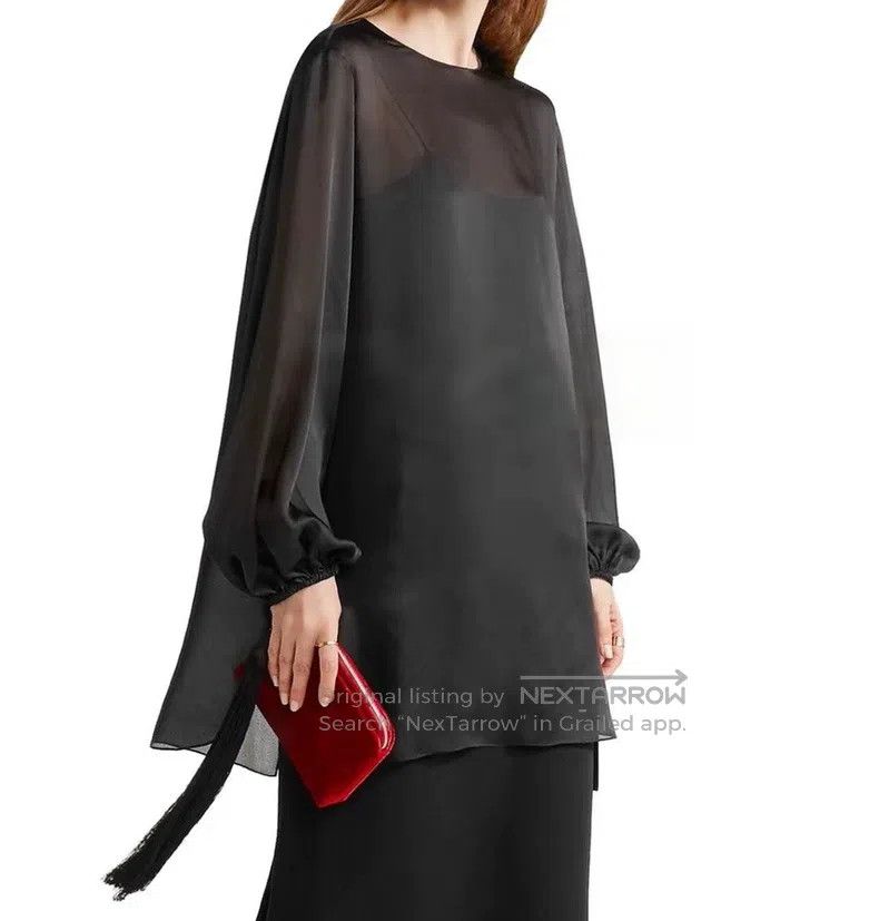The Row The Row Black silk shirt with lantern sleeves Size XS / US 0-2 / IT 36-38 - 1 Thumbnail