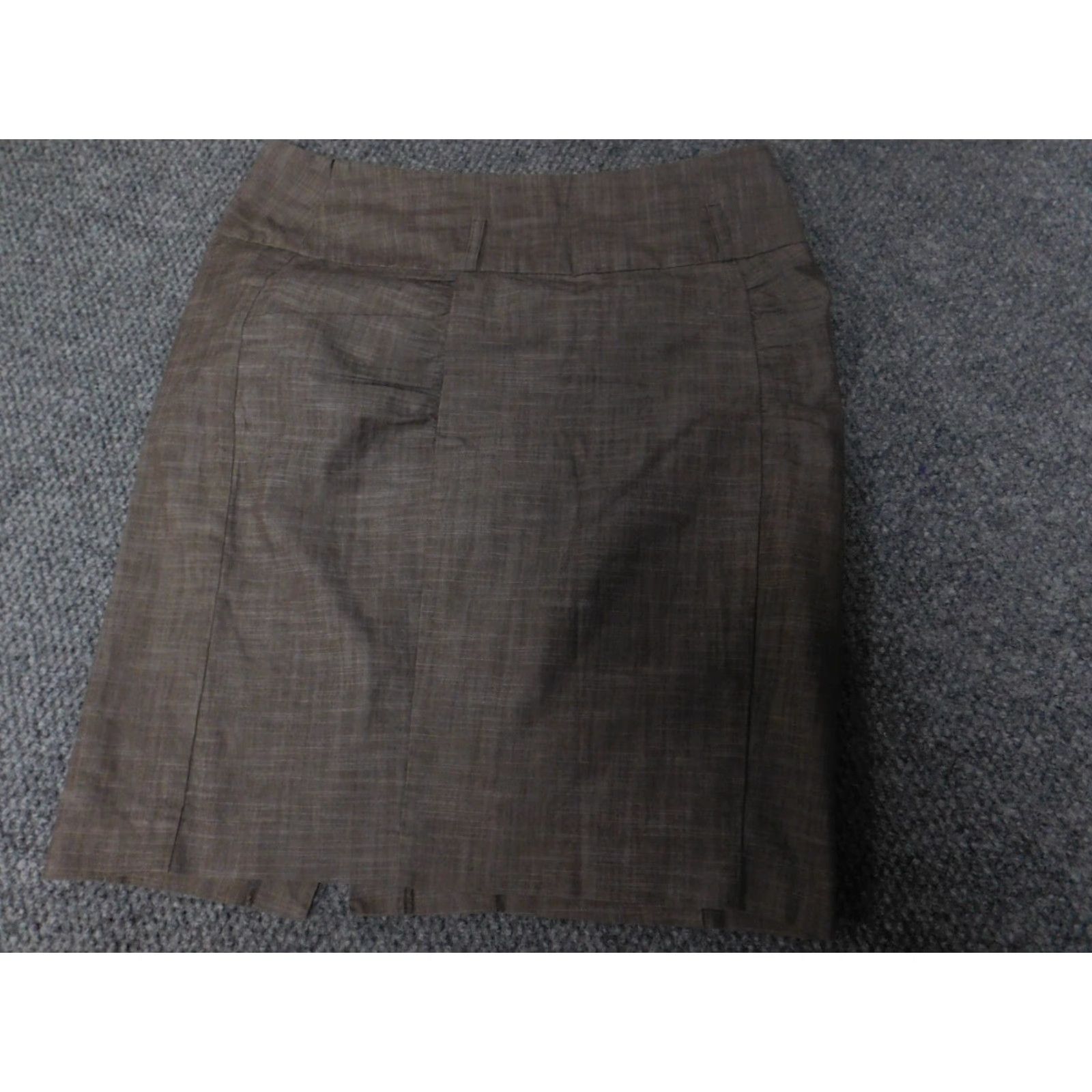 Vintage IZ Byer Womens Skirt A-Line Knee Length Brown Zip 13 Cotton Knit Lined Casual Modern Size 34" / US 12 / IT 48 - 3 Thumbnail