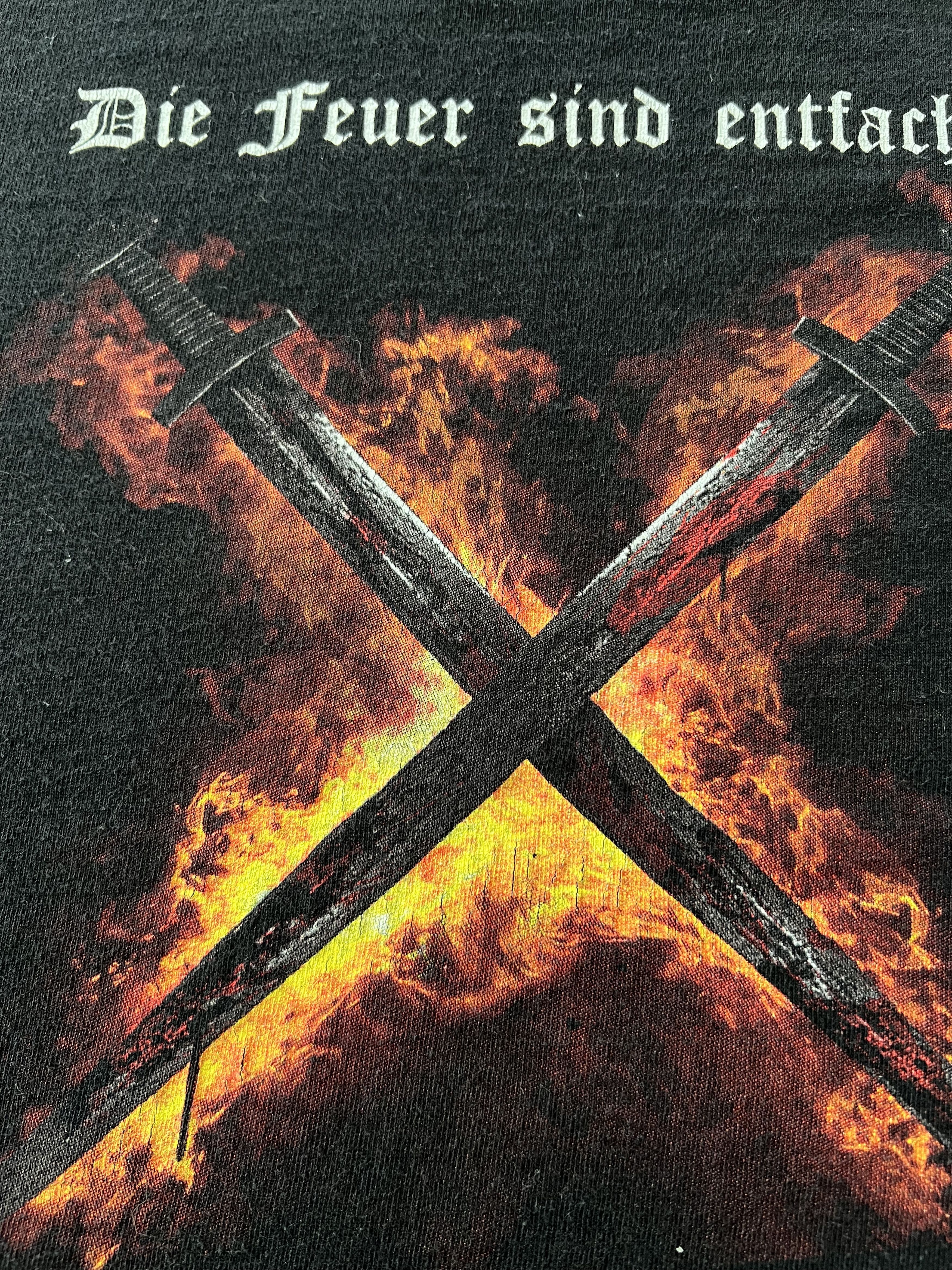 Band Tees Vintage 2000s Flammensturm Black Metal Band Black T-shirt Size US XL / EU 56 / 4 - 13 Thumbnail