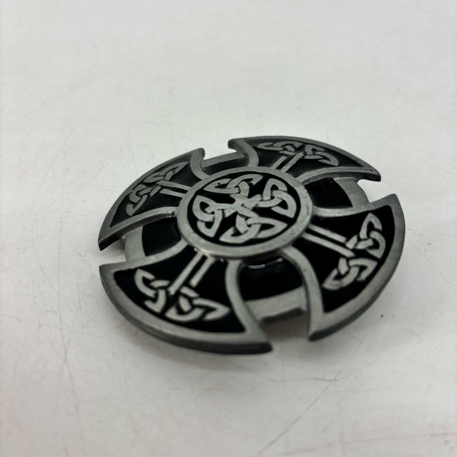 Vintage Classic Celtic Knot Motif Belt Buckle Pewter Vintage Enamel Size ONE SIZE - 10 Thumbnail