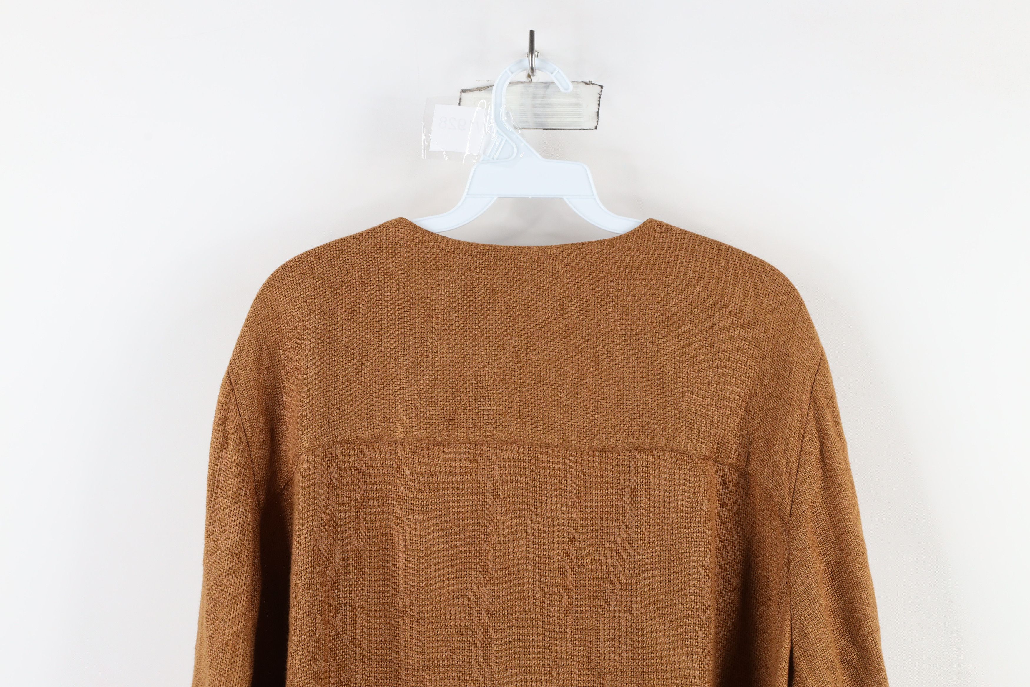 Vintage Vintage 90s Lagenlook Linen Blend Tunic Button Shirt Brown Size XXL / US 16-18 / IT 52-54 - 12 Thumbnail