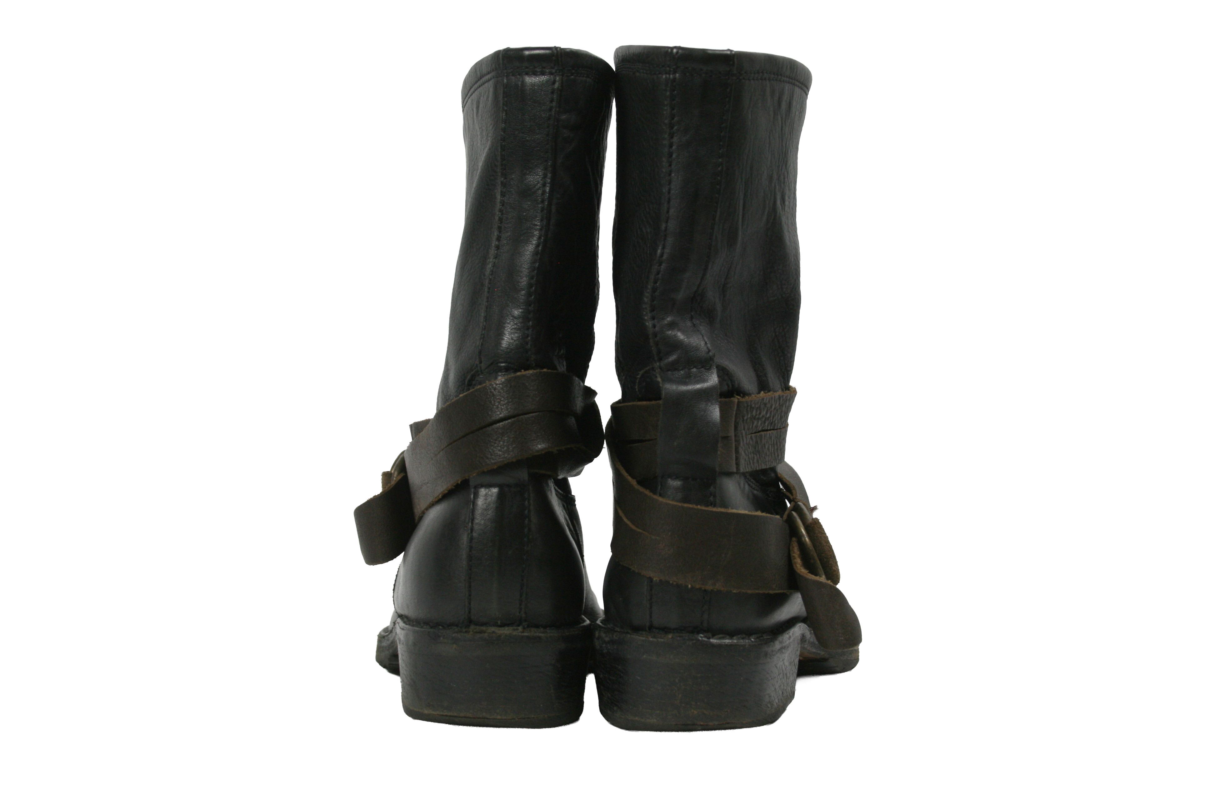 MoMA Avant Garde Biker Straps Leather Ankle Boots Size US 8 / IT 38 - 12 Thumbnail