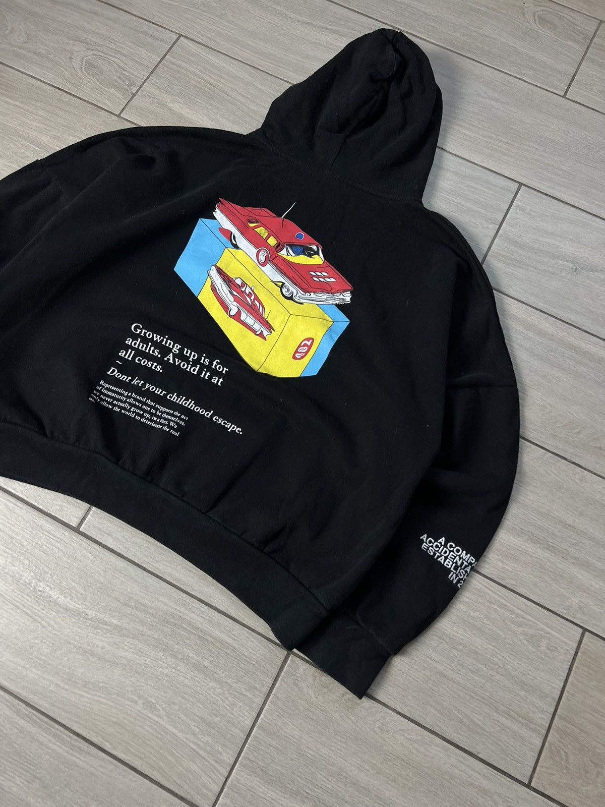 Vintage Childish Vintage Black Overprint Print Hoodie Oversized Size US S / EU 44-46 / 1 - 5 Thumbnail