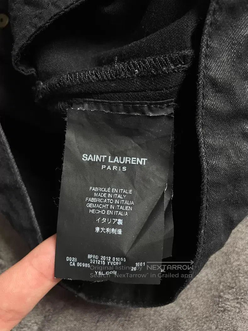 Saint Laurent Paris Saint Laurent Paris Black Glue Elastic Denim Pants Size US 26 / EU 42 - 5 Thumbnail