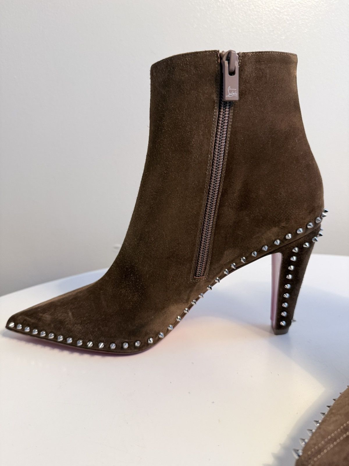 Christian Louboutin NEW UNWORN LOUBOUTIN Vidura studded suede ankle boots flaws Size US 10 / IT 40 - 7 Thumbnail