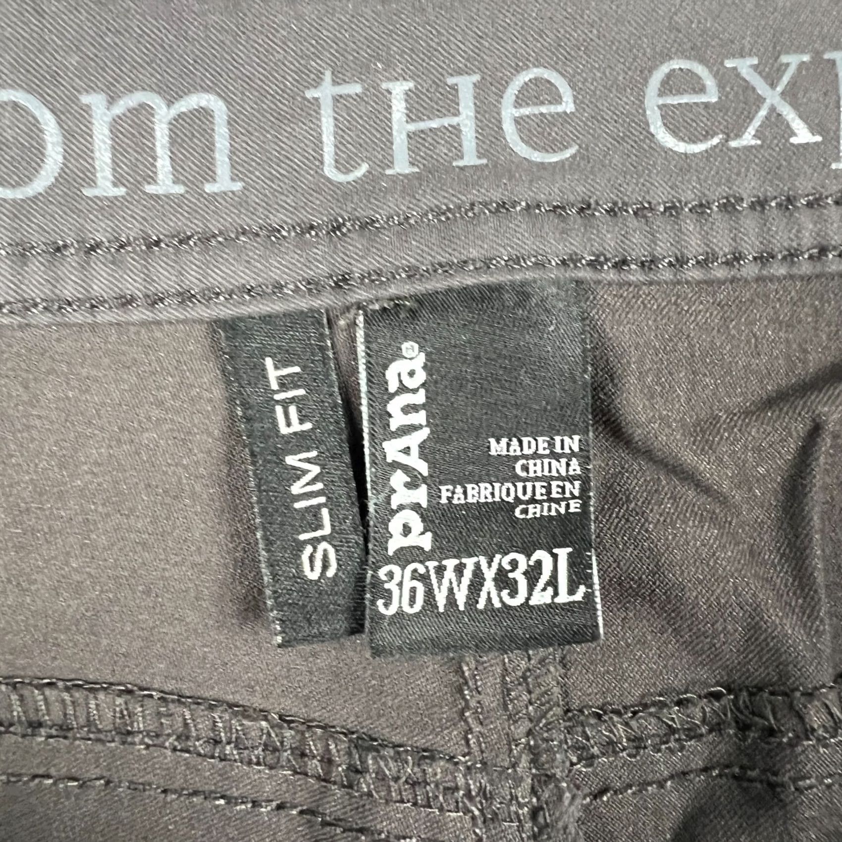 Prana prAna Pants Mens 36 Gray Brion Slim Hiking Stretch 36x32 Grey Trail Outdoors Fishing Size US 36 / EU 52 - 3 Thumbnail