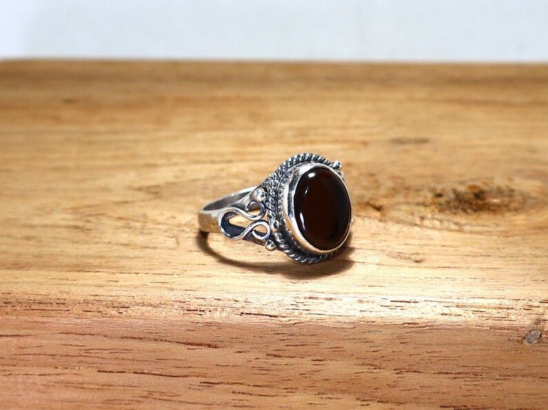 Handmade Smoky Quartz Ring: Handmade 925 Sterling Silver Promise Ring Size ONE SIZE - 4 Thumbnail