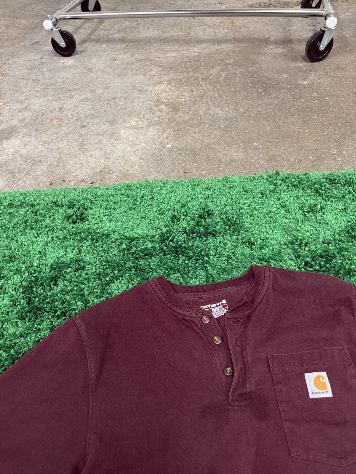 Carhartt Vintage Carhartt Maroon Burgundy Red Pocket Logo Tee Size US S / EU 44-46 / 1 - 3 Thumbnail