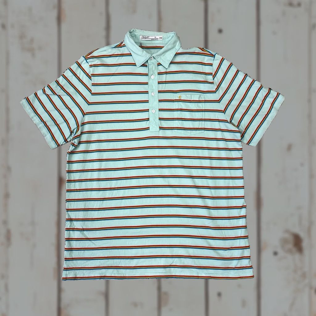Vintage Criquet Polo Shirt Mens XL Blue Red Striped Pocket Short Sleeve Casual Size US XL / EU 56 / 4 - 1 Thumbnail