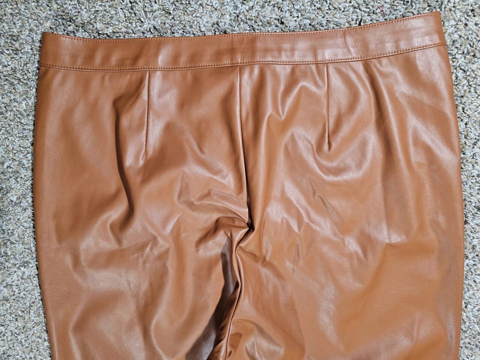 Designer Wild Fable Pants 14 Faux Leather High Rise Flare Seamed NWT Size 36" / US 14 / IT 50 - 8 Thumbnail
