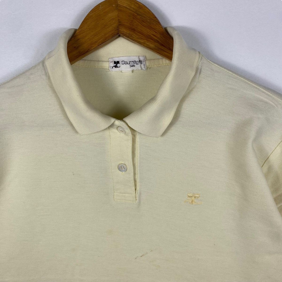 Courreges Vintage 80's COURREGES Small Logo Longsleeve Polo Shirt Size US S / EU 44-46 / 1 - 2 Thumbnail