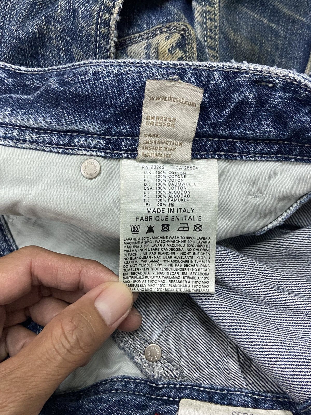 Diesel Diesel PHEYO 008SS Cinch Back Buckle Denim Jeans Men's Size US 29 - 10 Thumbnail