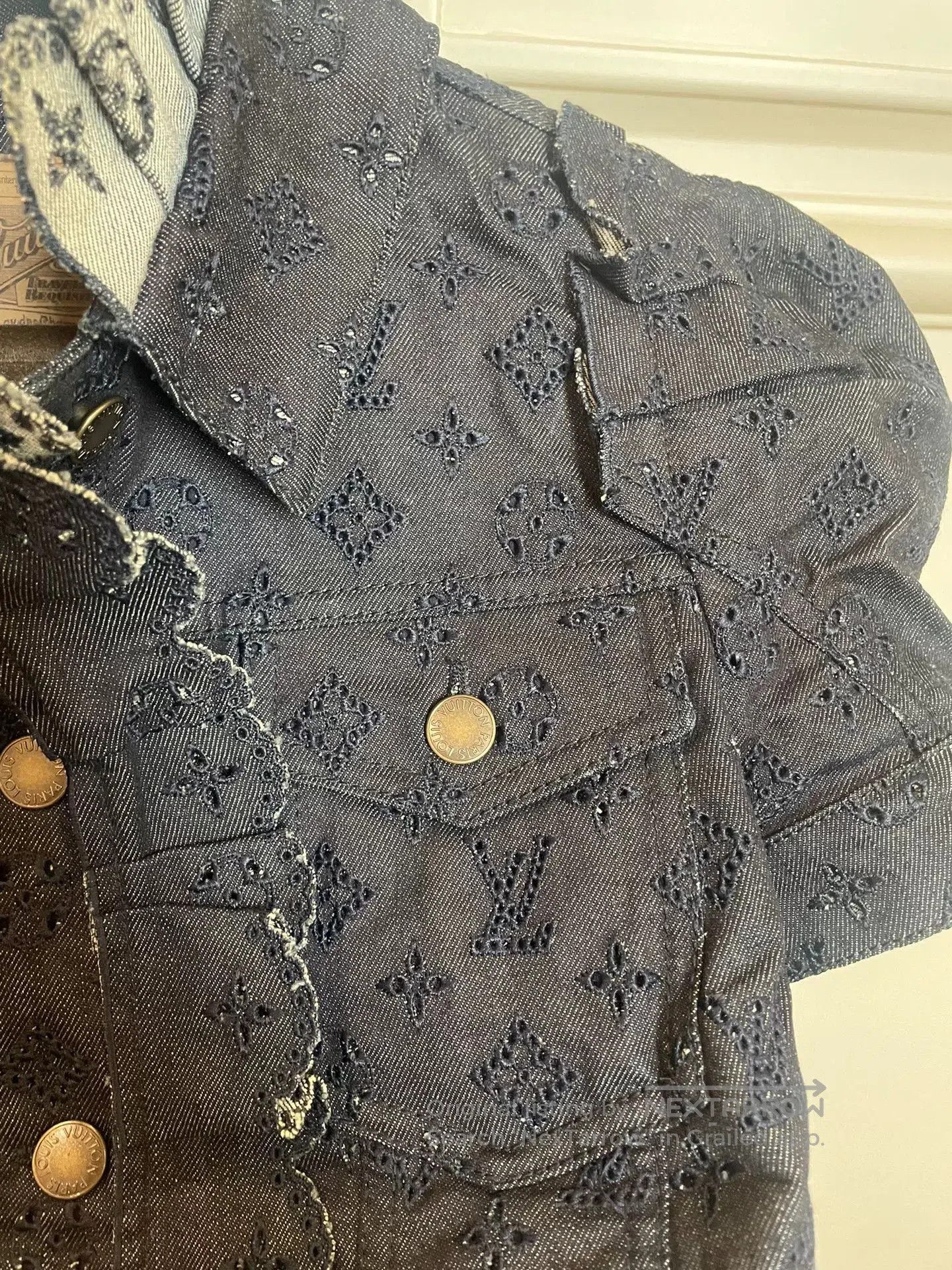 Louis Vuitton LV Denim Puffed Sleeve Hollow. Size S / US 4 / IT 40 - 3 Thumbnail