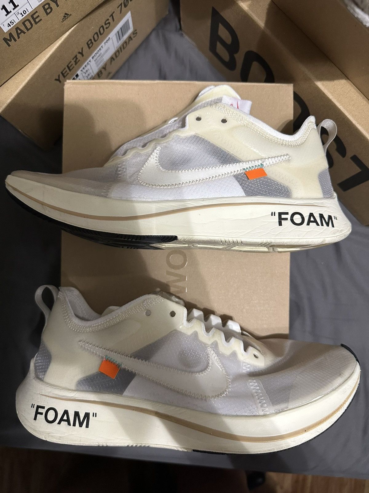 image of Nike X Offwhite Zoom Flys Shoes, Men's (Size 11)