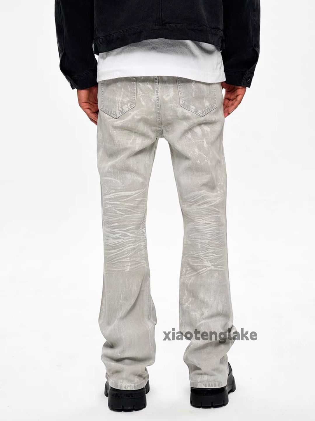 Jean × Vintage washed faded stain paint skate hiphop bootcut jeans Size US 30 / EU 46 - 4 Thumbnail