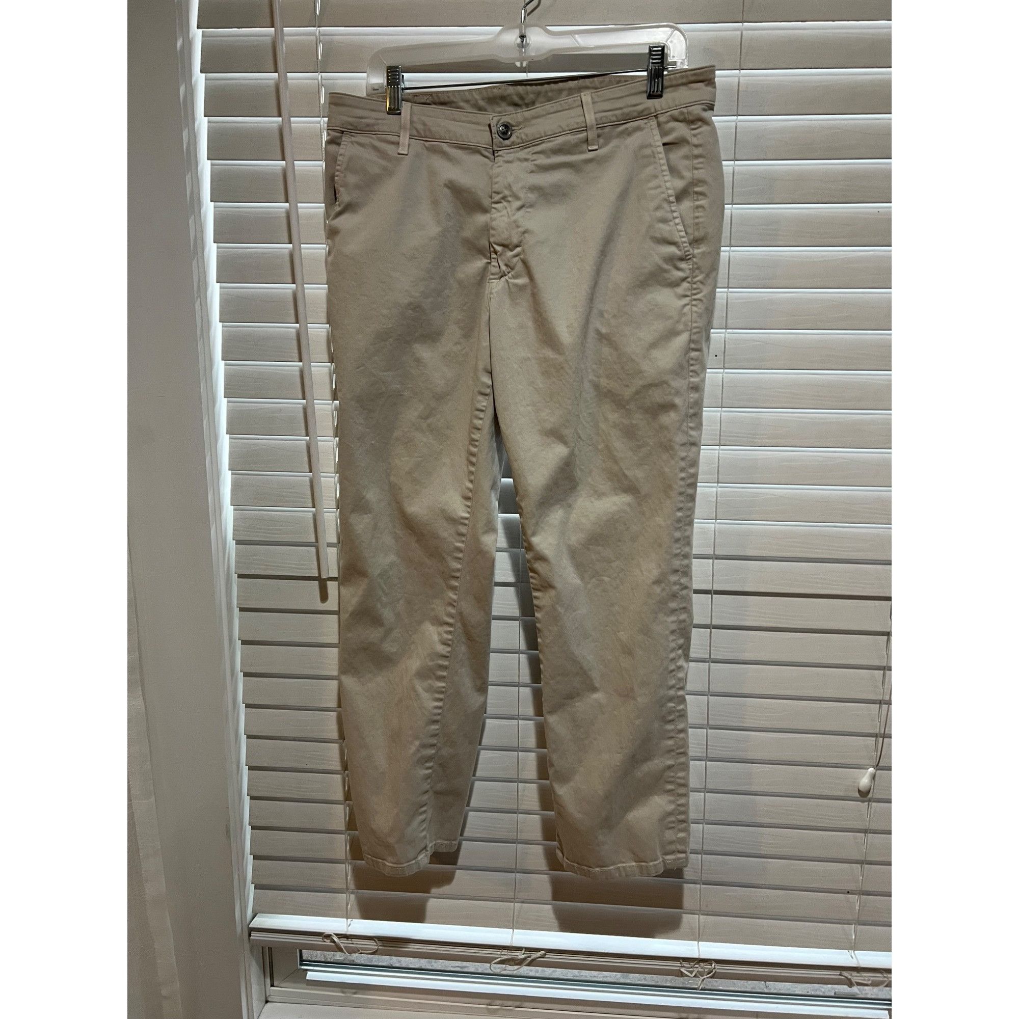 AG Adriano Goldschmied Adriano Goldschmied Lux Khaki Chinos - Size 33x27 Size US 33 - 1 Thumbnail