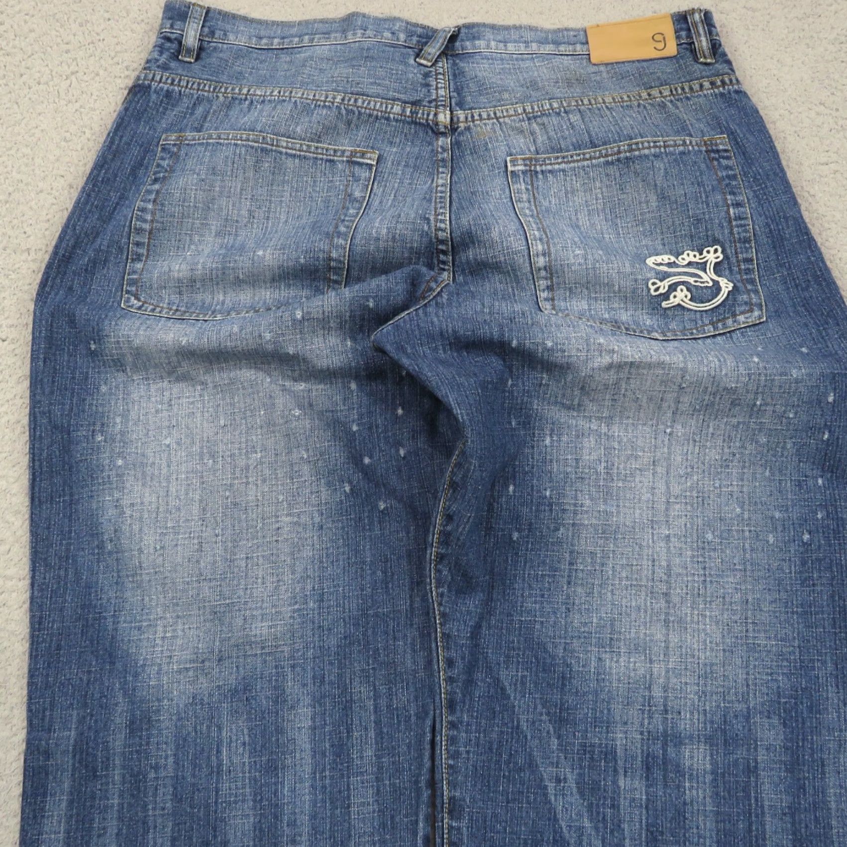 Sean John VINTAGE Sean John Jeans Baggy 38 Men 5-Pocket Denim 10" Leg Opening Wide-Leg Grunge 90s Y2K VTG 2000s Logo Embroidered Blue Size US 38 / EU 54 - 4 Thumbnail