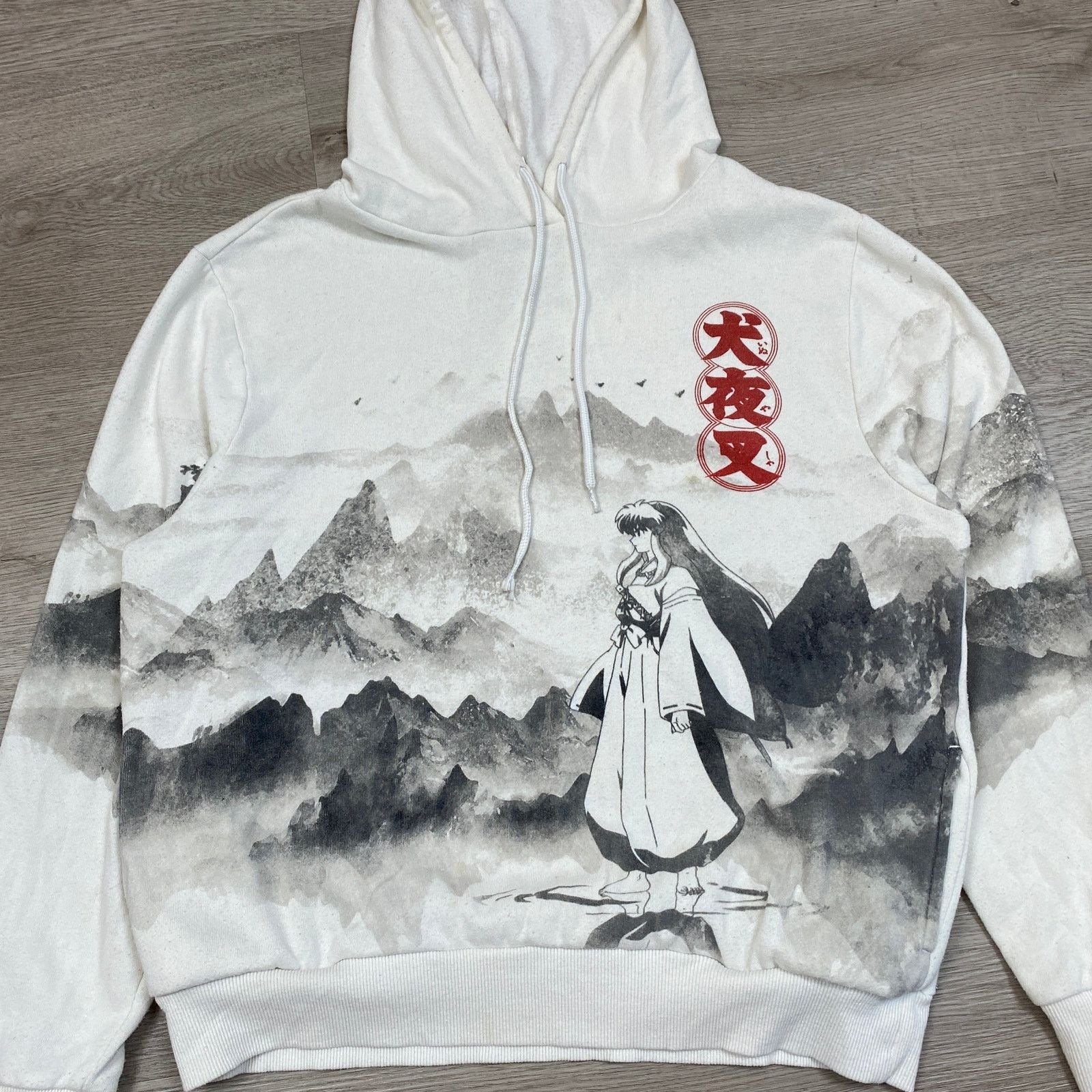 Japanese Brand Inuyasha Japanese Print AOP Boxy Hoodie 2009 Small Anime Size US S / EU 44-46 / 1 - 2 Thumbnail
